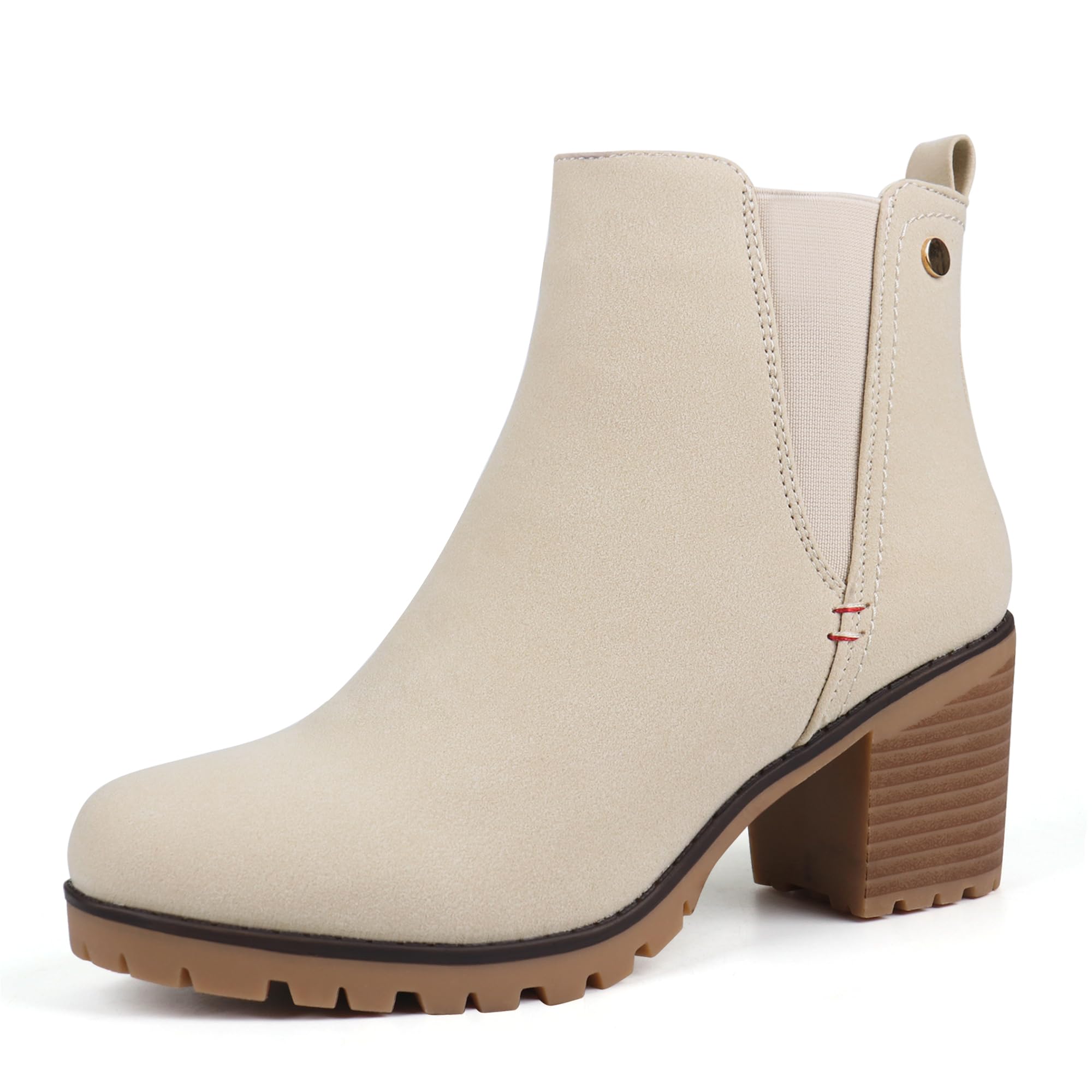 Women Suede Ankle Booties Slip On Chelsea Boots