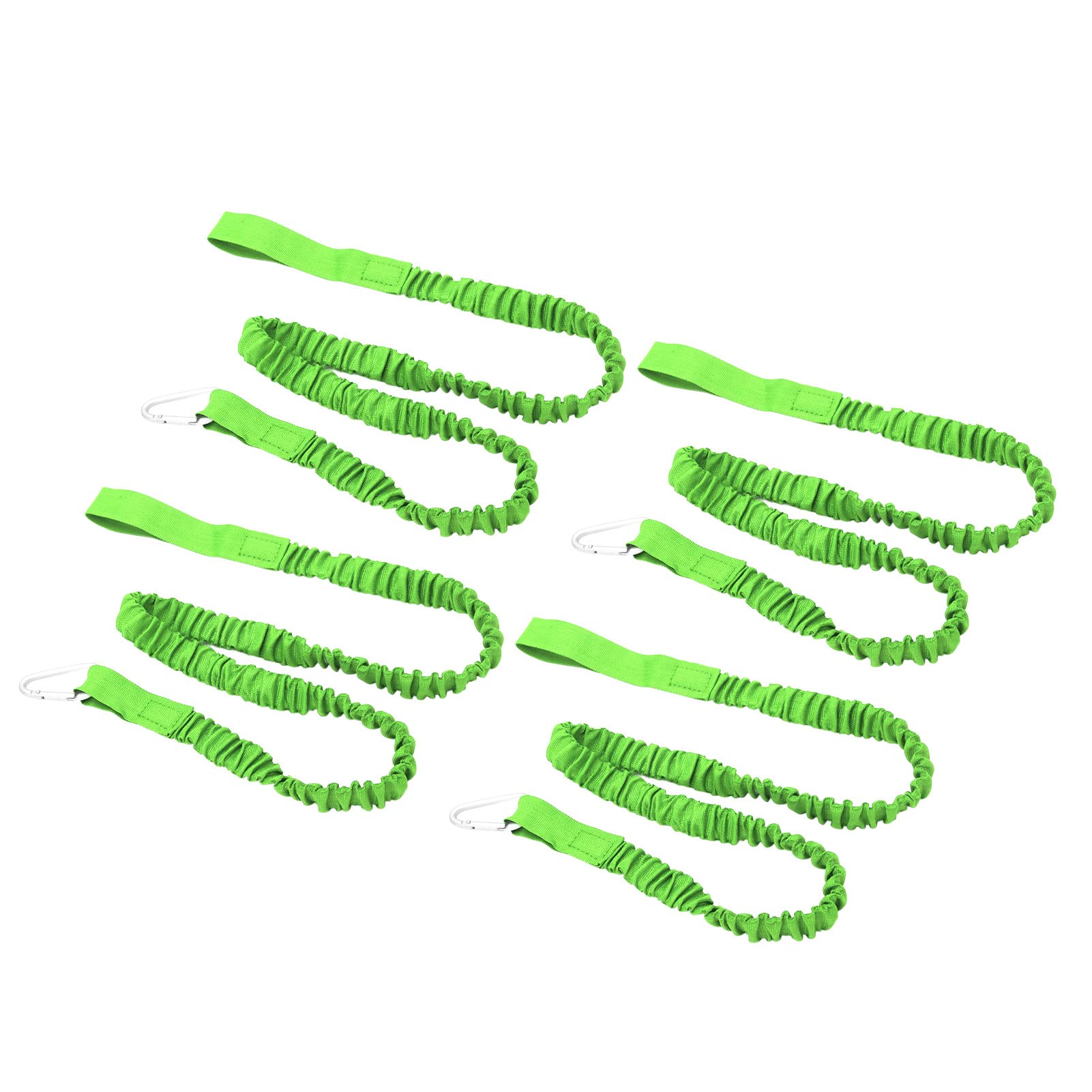 Lybunair 4PCS Kayak Secure & Stretchable Paddle Leashes with Reflective Rope, Prevent Fishing Rods and Paddles from Falling (Green)