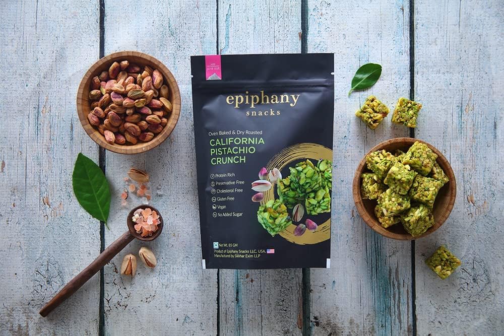 generic EPIPHANY Snacks California Pista Snacks Sweet Pistachio Crunch Barfi No Added Sugar Healthy & Tasty Pista Nuts Snacks Rich in Protein & Fibre 85g-picture-27
