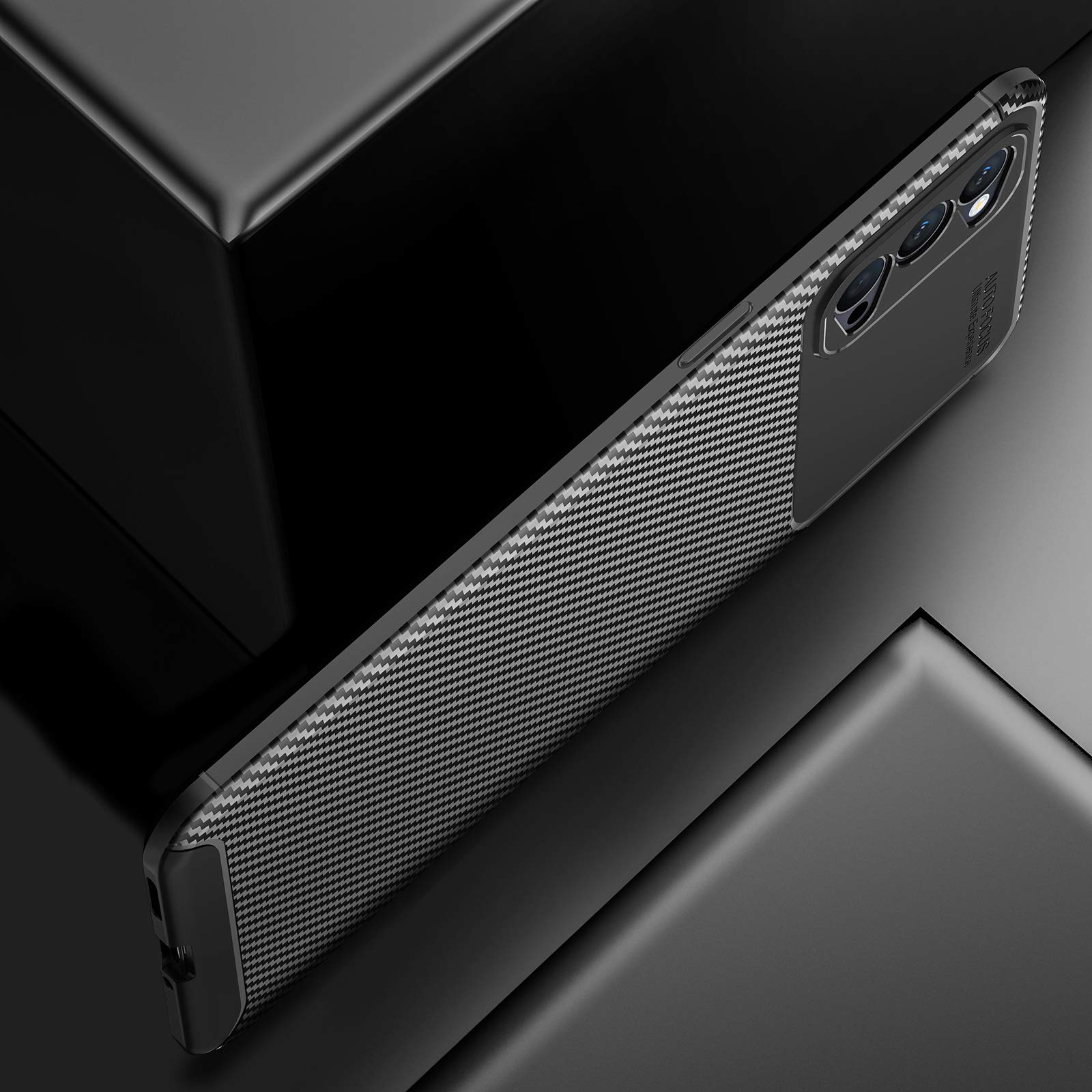 Young & Min Cover Per Oppo Reno 4 5G + 2 Pellicole Vetro Temperato – Sottile TPU Nero – Antigraffio - 2