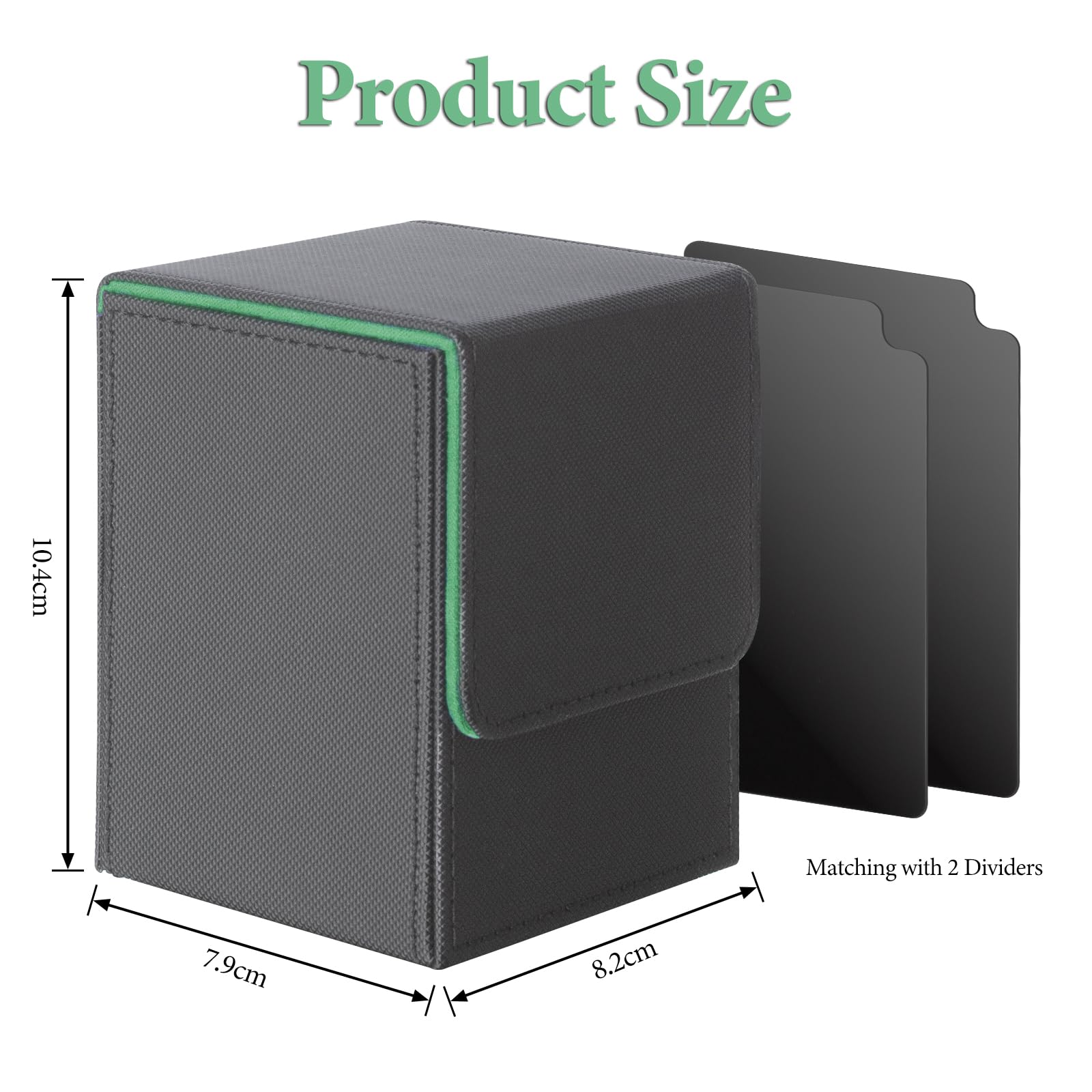 ECOSEAO Deck Box for MTG Card Box for 100+ Cards, Magnetic Flip Deck Box with 2 Divider - Image 2