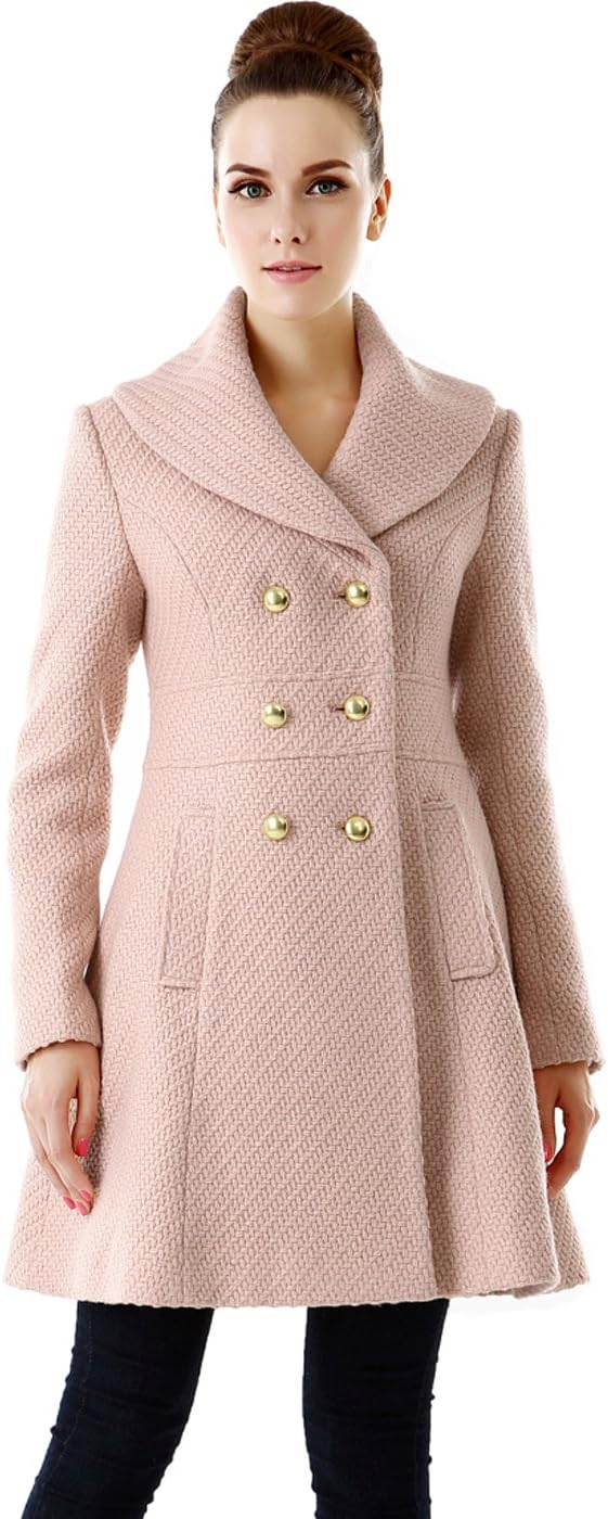 Amazon.com: BGSD Women Jennifer Fit and Flare Wool Blend Double