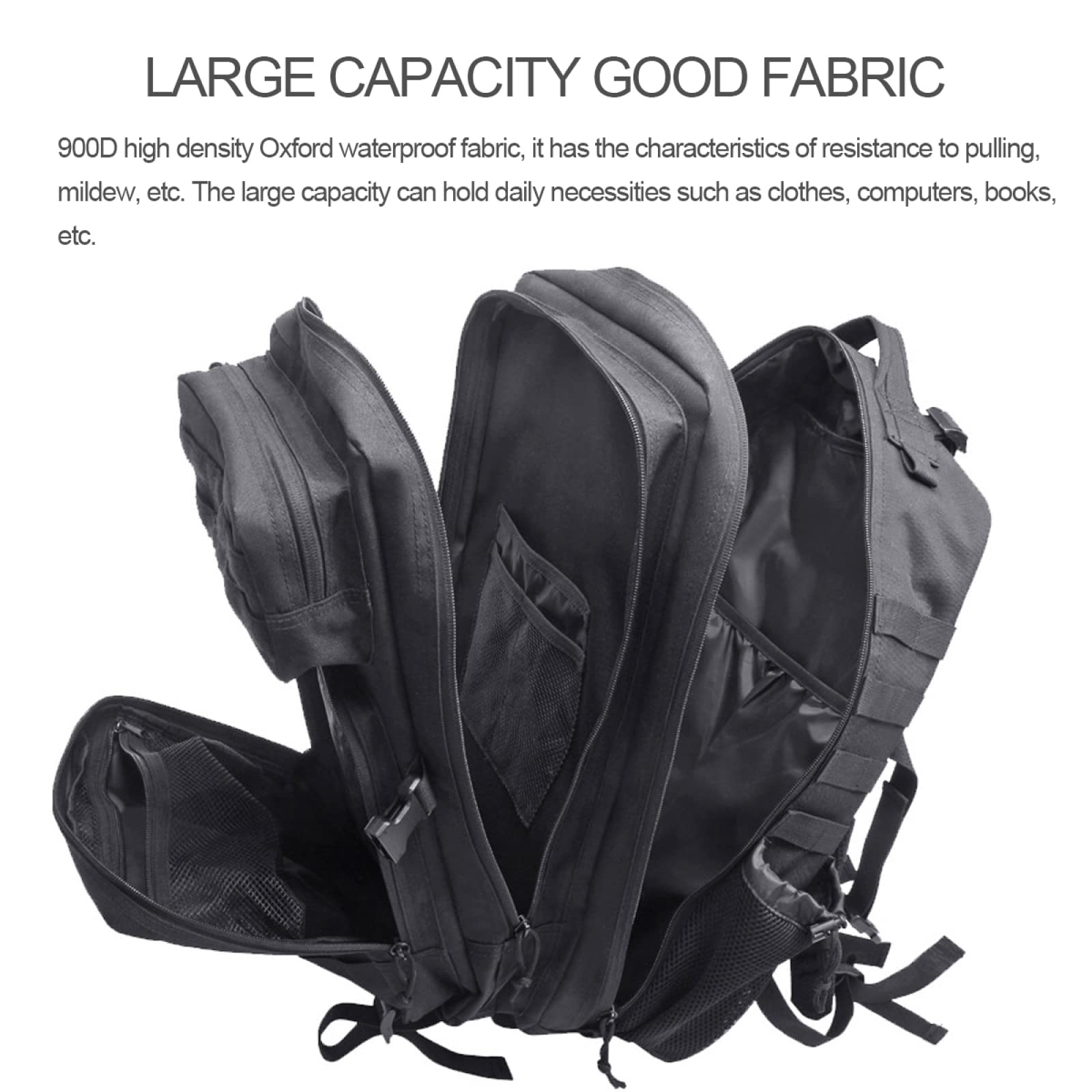 REEBOW GEAR Plecak taktyczny 45 l, plecak turystyczny, wojskowy plecak szturmowy, 3 dni, plecak taktyczny z systemem Molle, plecak wojskowy, na trekking, kemping, polowanie, wędrówki, zielony wojskowy