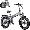 ANIIOKI Folding Electric Bike for Adults, Electric Bicycles with Samsung 48V 20AH Battery, 20 x 4.0'' Fat Tire Electric Bike, 32MPH ebike 750W, Electric Mountain Bike with Shimano 8-Speed