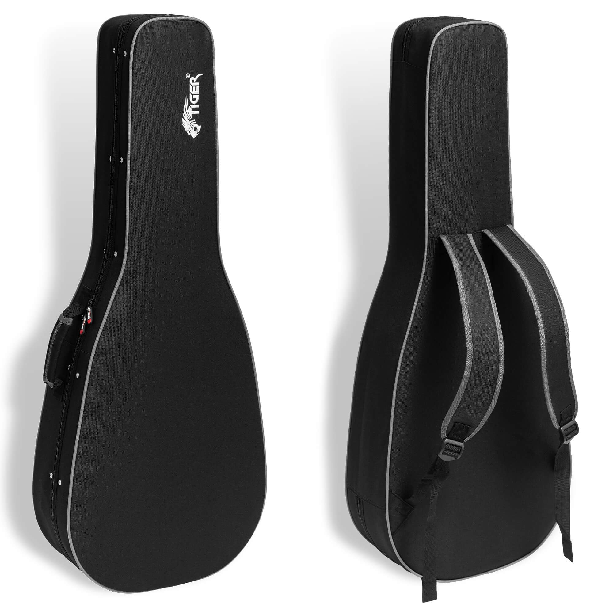 Tiger Full Size Acoustic Guitar Foam Case Black