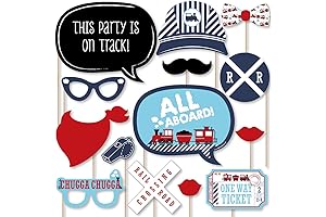 Railroad Tie Railroad Crossings with Engine and Train Photo Booth Prop Kit