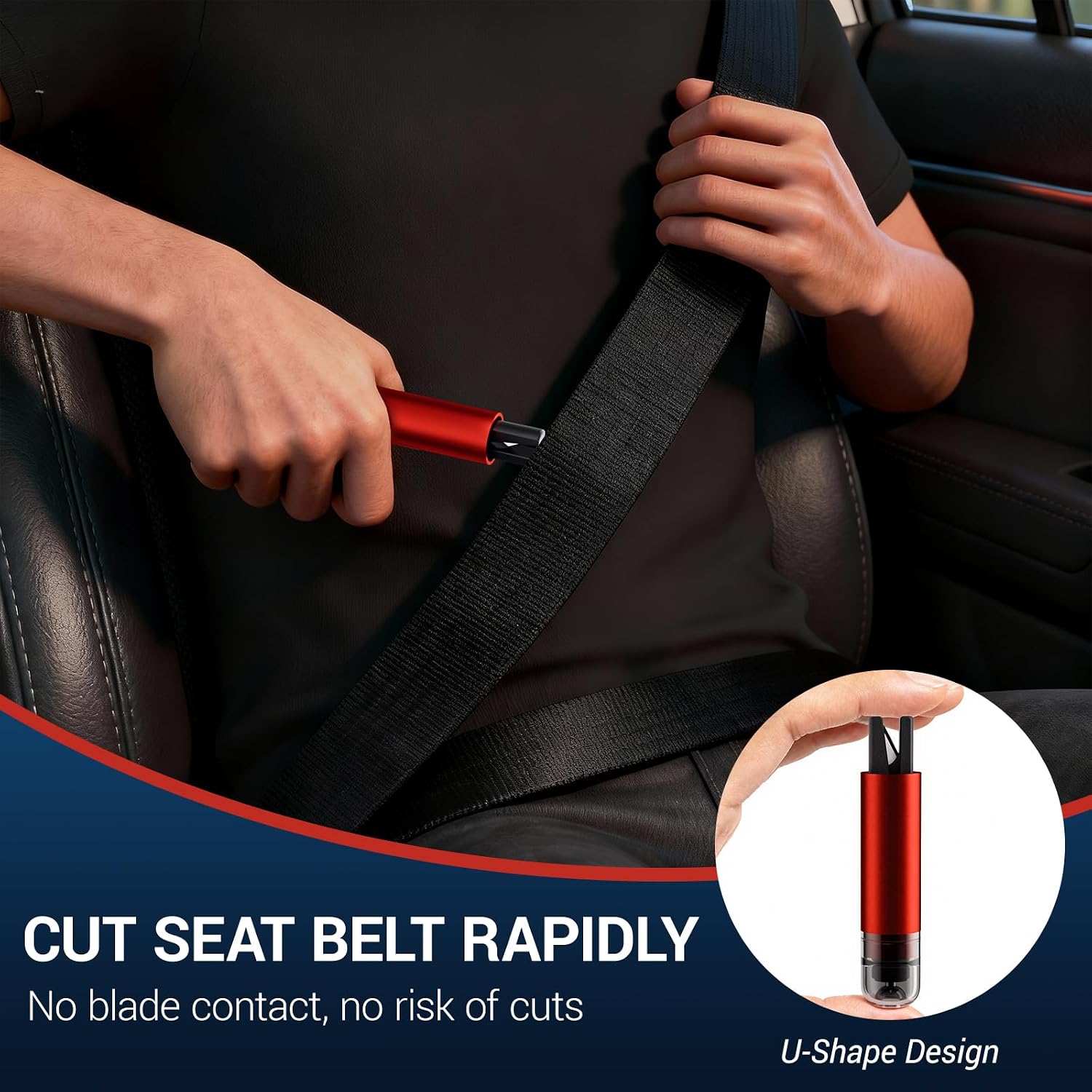 Window Breaker Seatbelt Cutter, 2-in-1 Car Emergency Escape Tool image 4