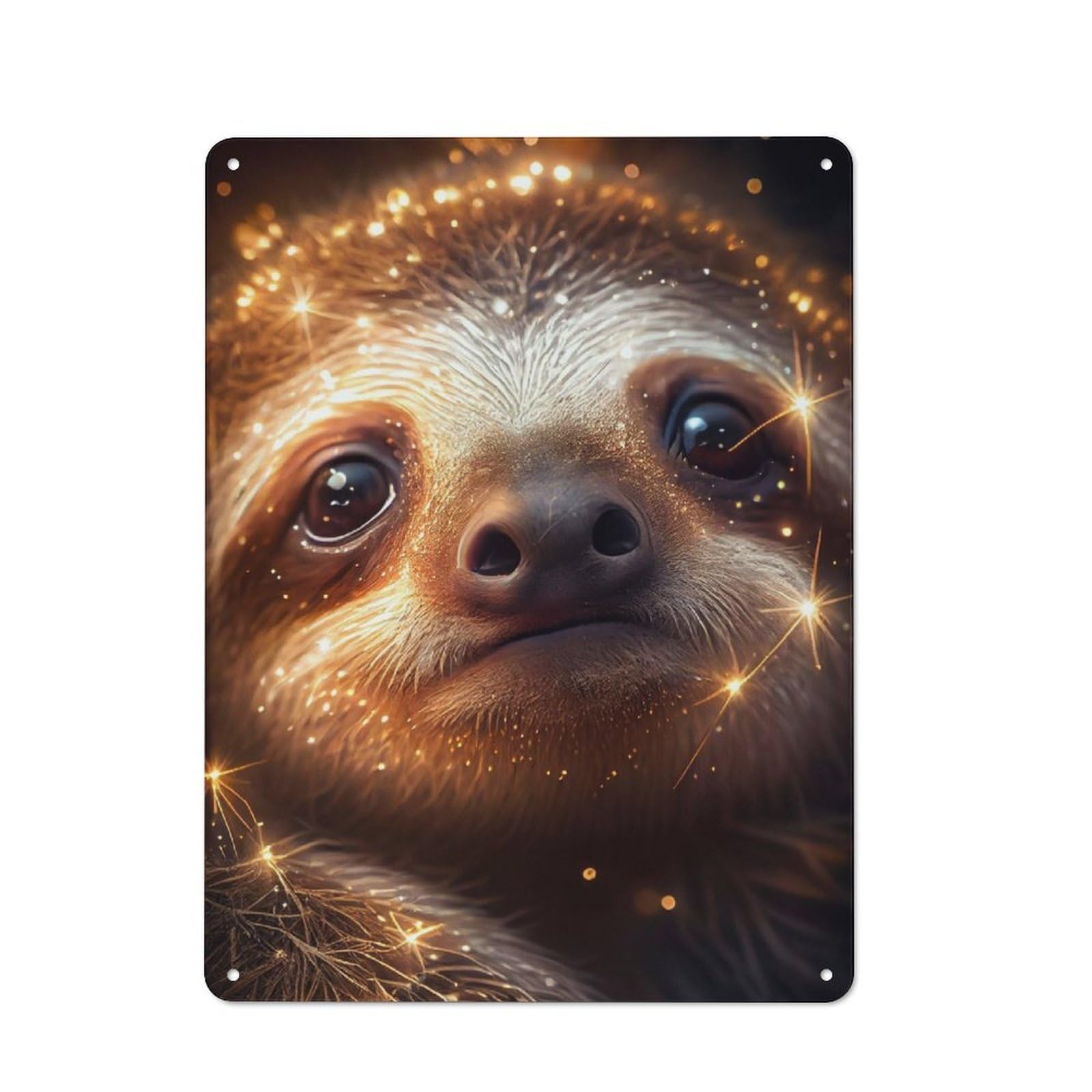 Junmoney Sloth Lighting Printed Metal Sign 40X30cm For Pub Or Café, With Clear Industrial Wall Decor Character