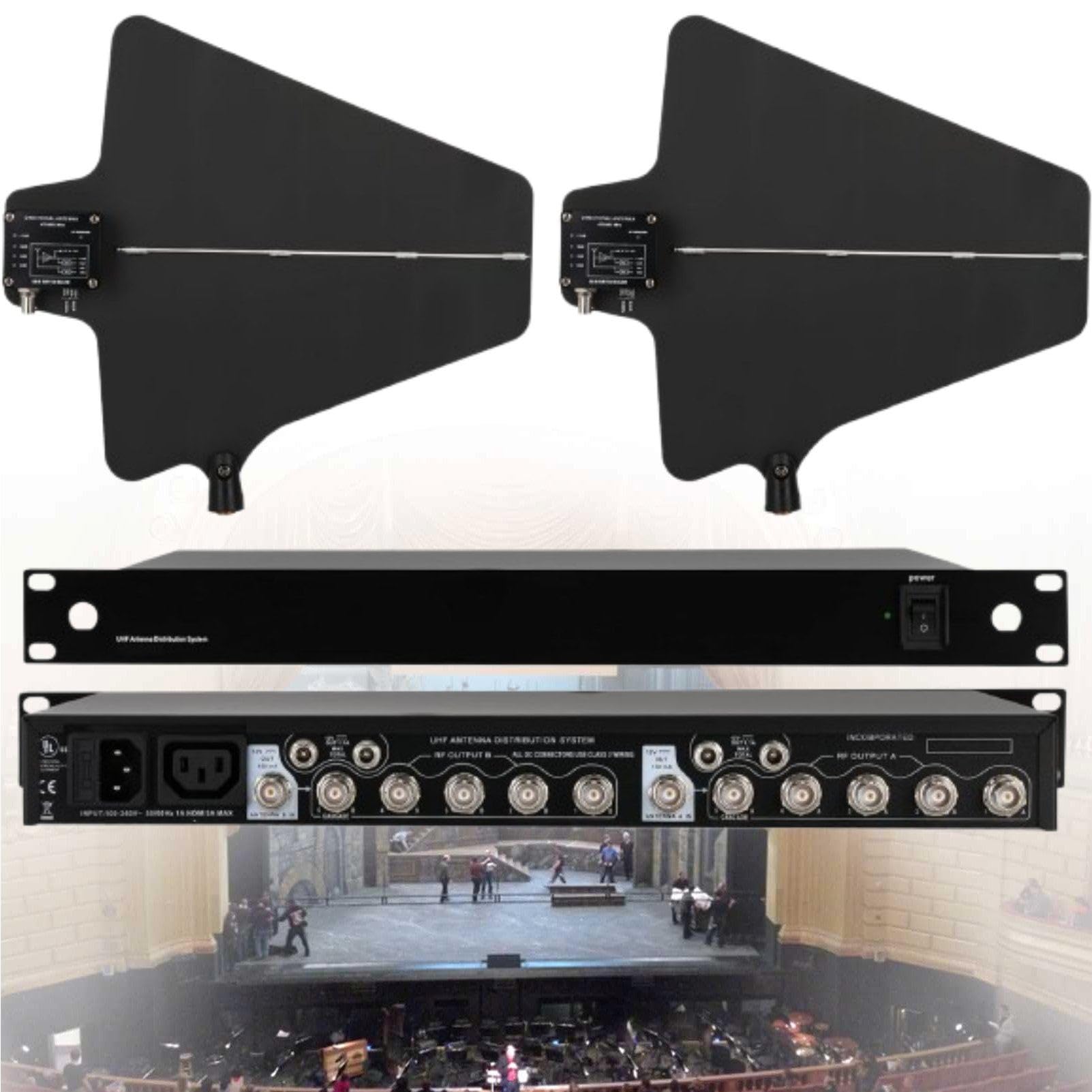 Dostrojona pod kątem wydajności antena dystrybucyjna UHF ze zintegrowaną kontrolą wzmocnienia, idealna do zestawów DJ-skich, nagłośnienia teatralnego i konferencji