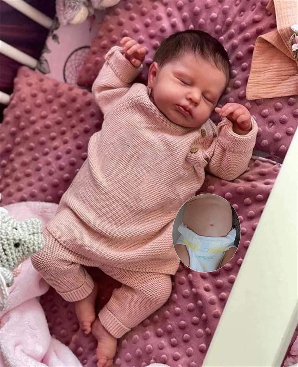 Zero Pam Reborn Baby Dolls Silicone Full Body Girl 20 Inch Waterproof Anatomically Correct Baby Doll That Look Real Silicone Reborn Babies Realistic Baby Doll for Girls Birthday