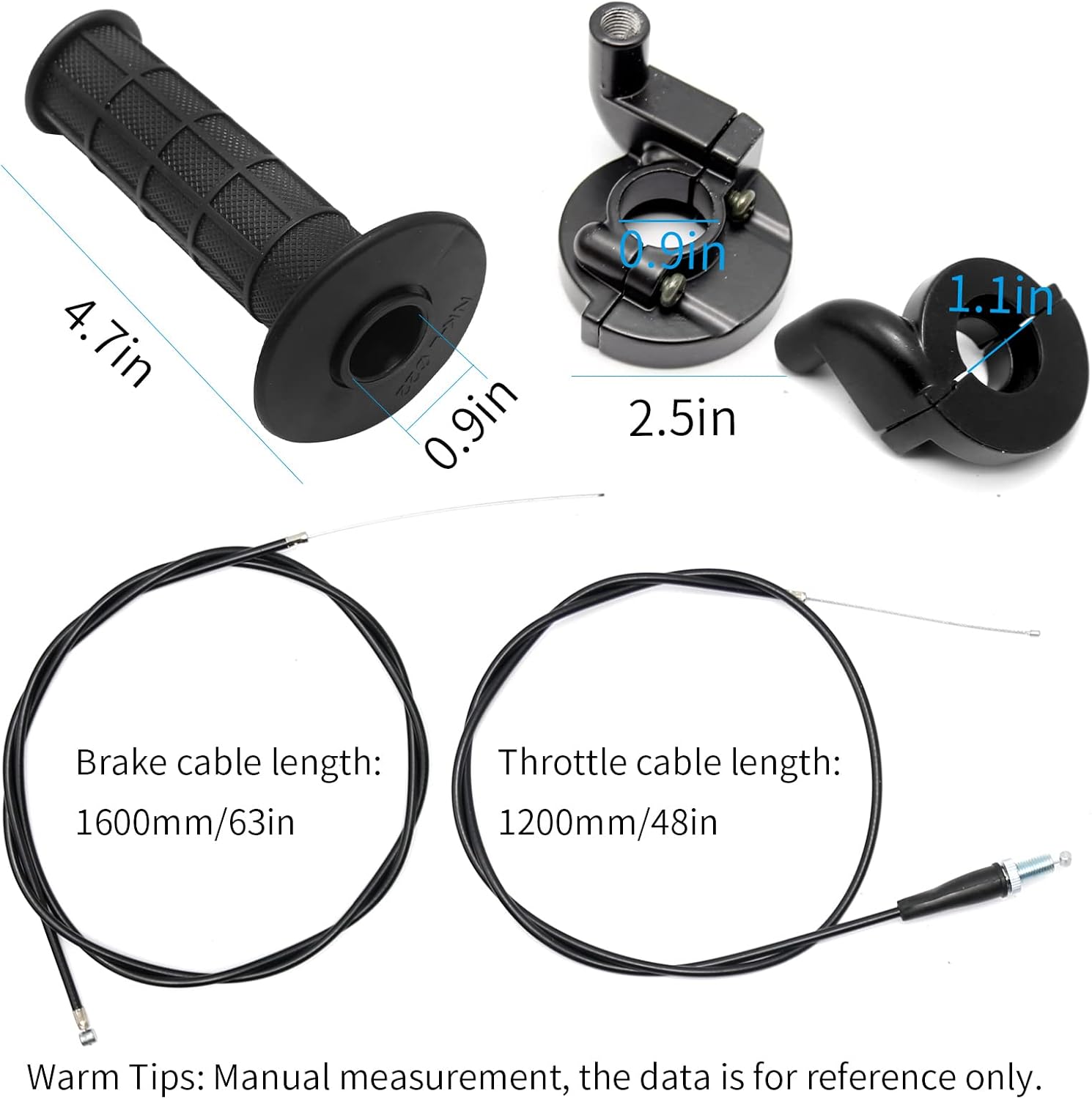 Mini Bike Throttle Assembly Kit with Brake Clutch Lever for 22mm 7/8" Handlebars Replacement for Coleman CT100U CC100X Baja Doodlebug DB30 Predator 79 97cc 100cc