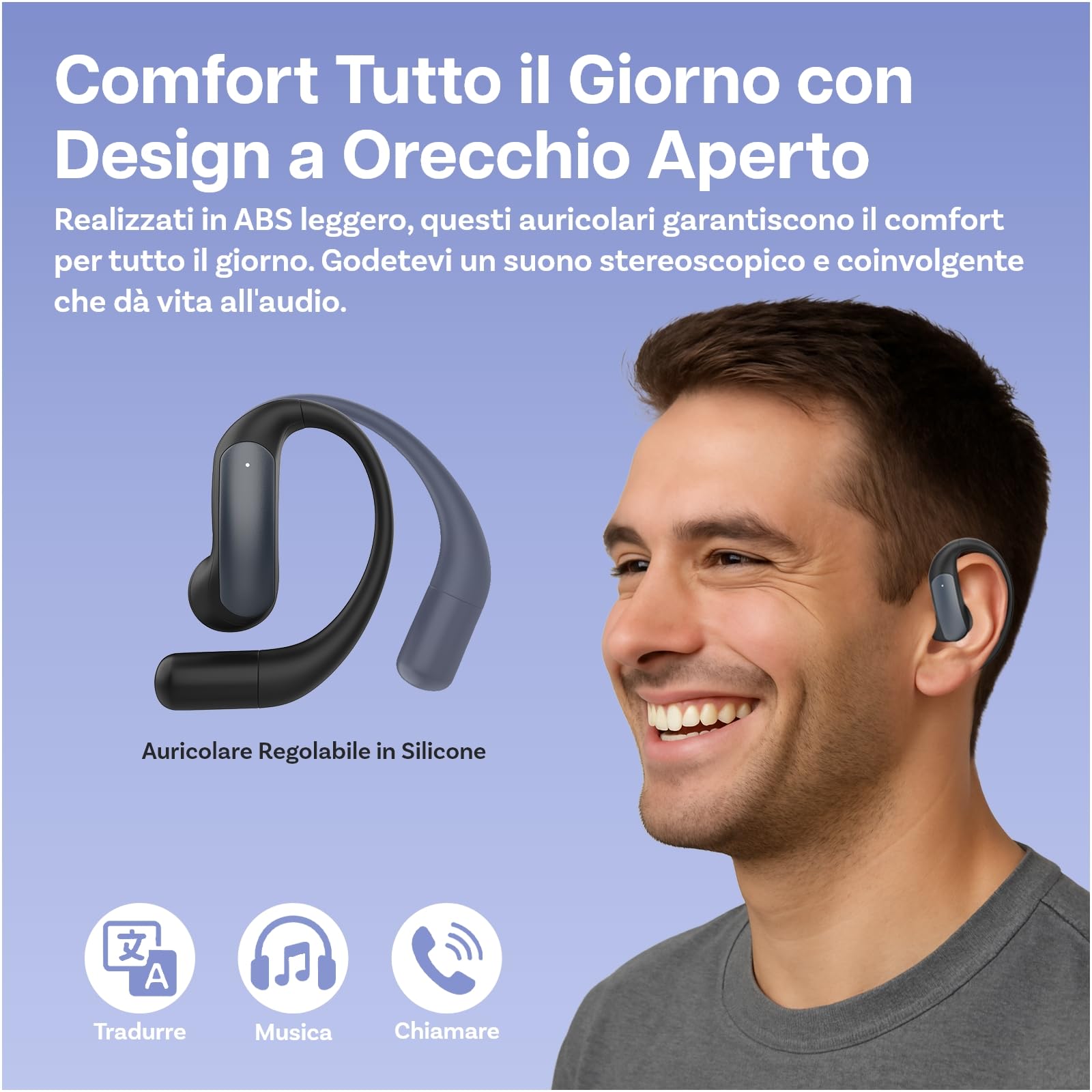 Auricolari AI Traduzione in Tempo Reale di MMOBIEL – Traduttore Vocale Bluetooth 5.4 con 148 Lingue - Auricolari Open-Ear con App - Supporta Musica e Chiamate - Ideali per Viaggi, Business e Studio
