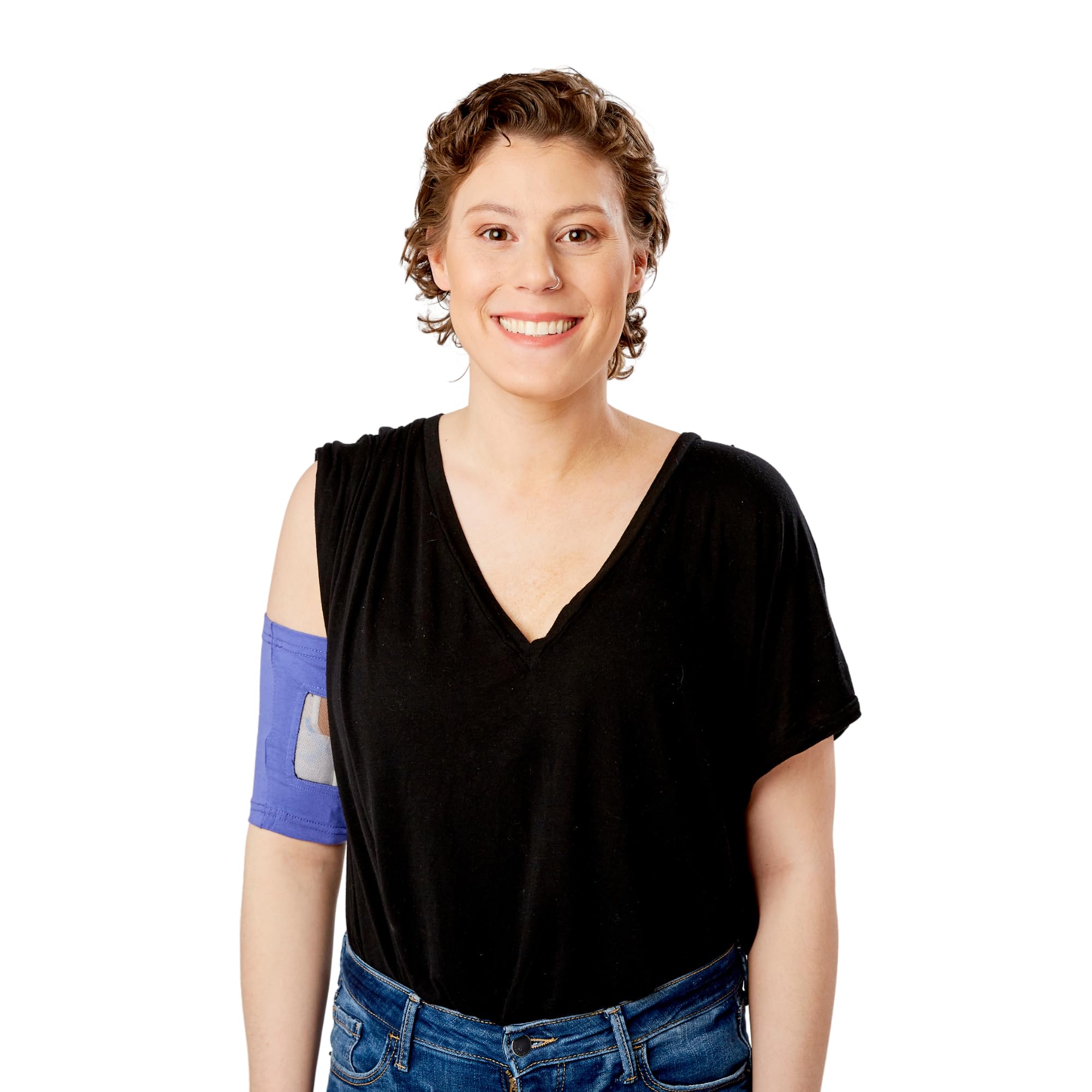 Care+Wear - PICC Line Cover (X-Large, Violet) - Secure Slip-Resistant Design - Anti-Odor Hypoallergenic Material - Easy Monitoring Window - Machine Washable Durability