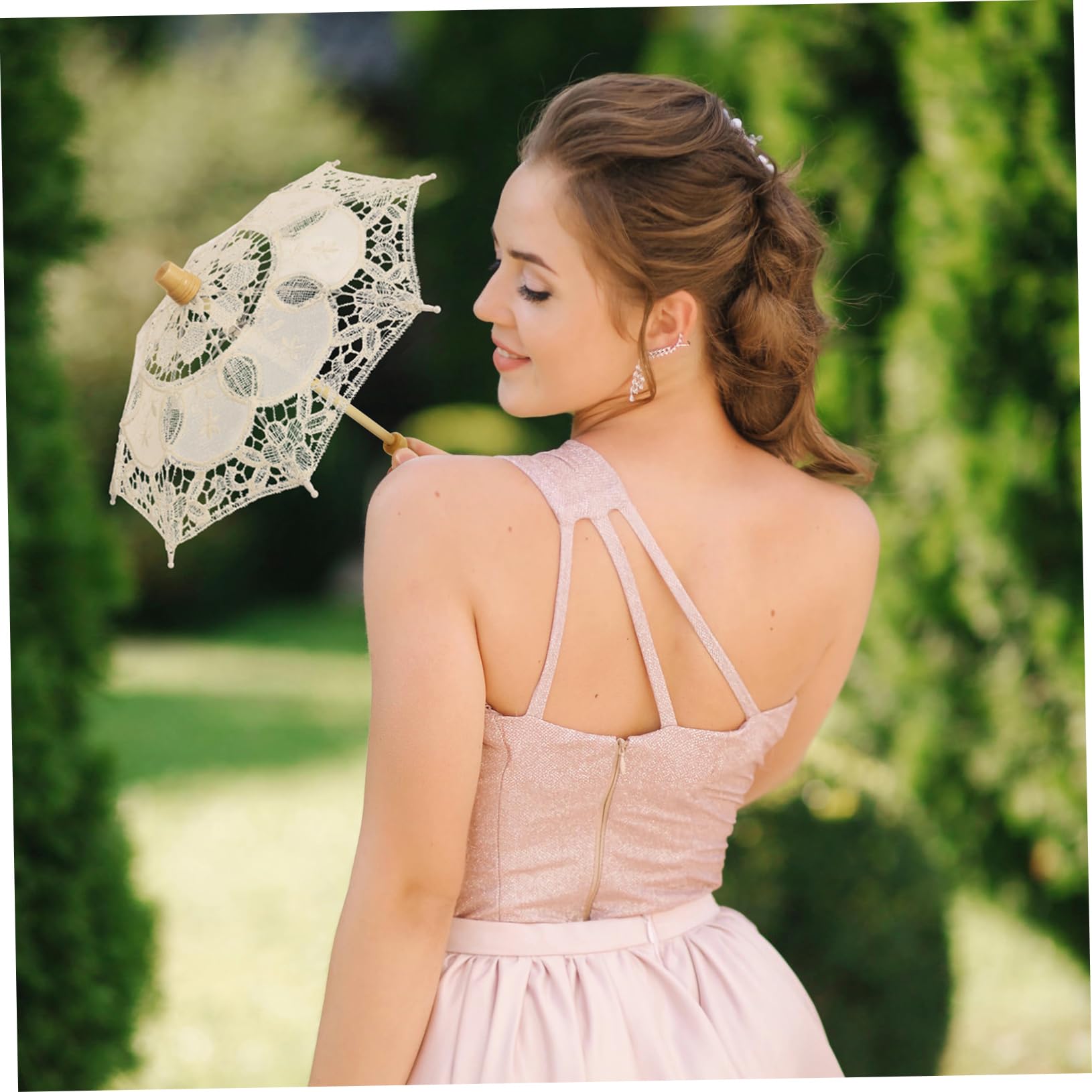 LIFKOME 10pièces Parasol Dentelle De Mariée Décoratifs pour Photographie Et Célébrations Accessoire Élégant avec De Rayon