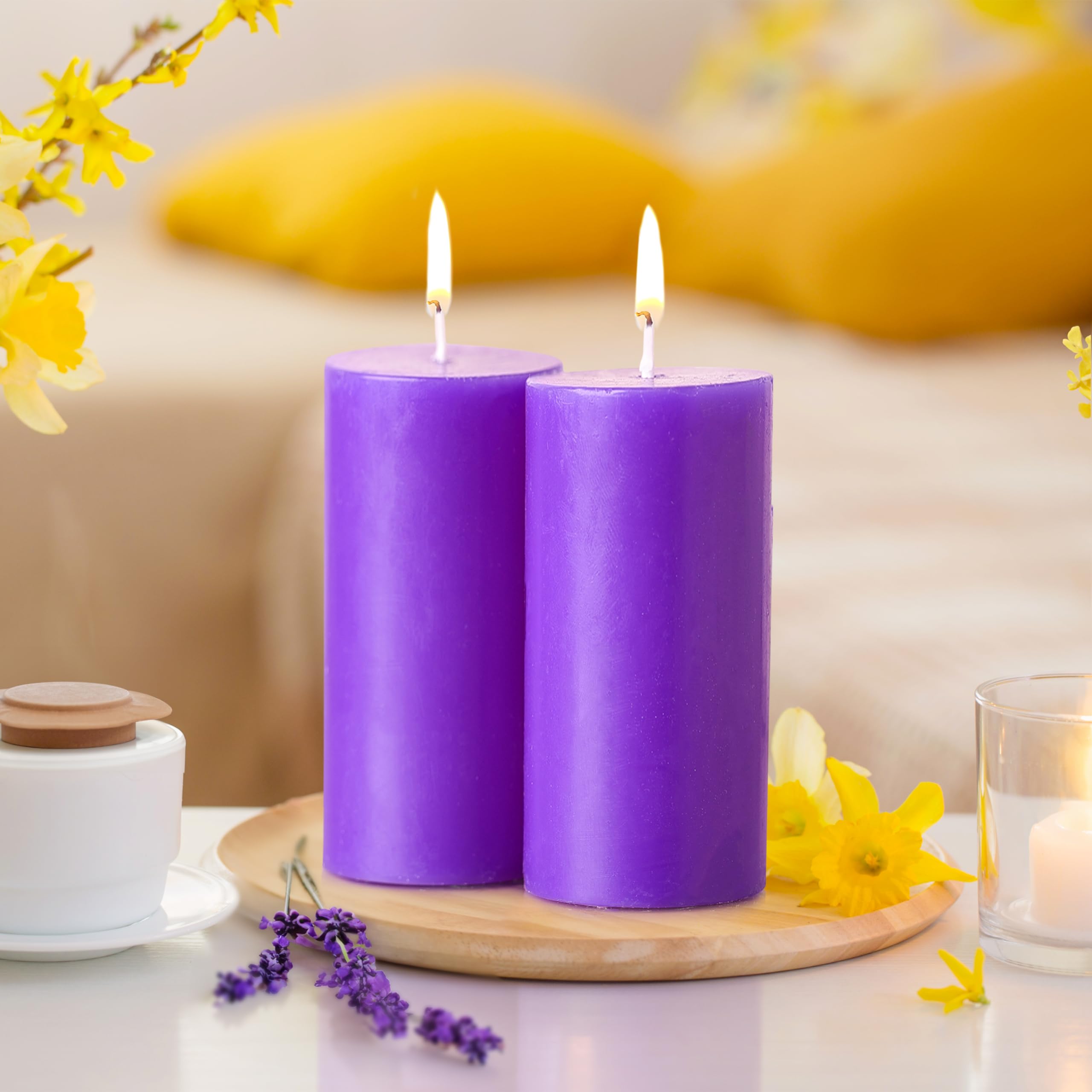 Iris Homefragrances Pack of 2 Peach Pomogranate Fragrance Pillar Candles- 160g Each- 2"x 4" (Lavender) (B0CP7D8T6Y) Amazon Price History, Amazon Price Tracker