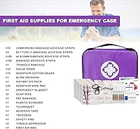 Vista 2 de Kit de Primeros Auxilios Pequeño-Compacto-Suministros de Recambio-Elementos Básicos de Emergencia - 300 PIEZAS Elementos Esenciales para el Hogar