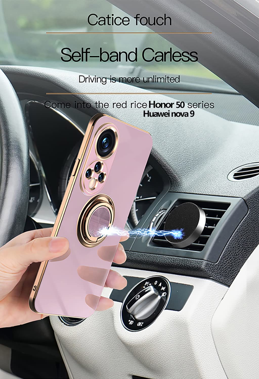 Moex Catena E Custodia Per Huawei Nova 9 / Honor 50 - Silicone Trasparente Con Cordino Regolabile Grigio - 2