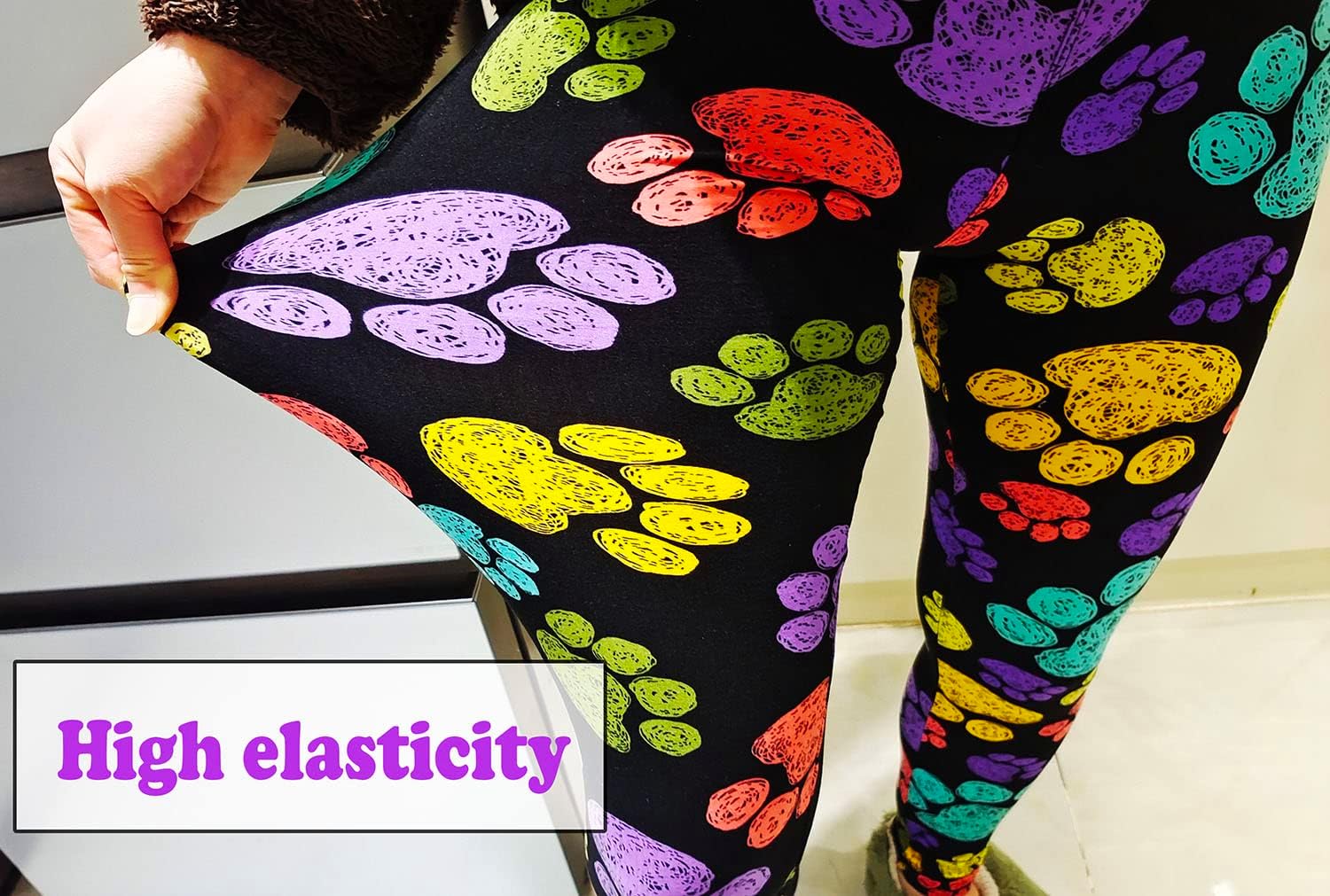 acdiac Women's Fashion Print Leggings Yoga Pants Cartoon Patterns One Size for Fitness Jogging Gymnastics - Image 4