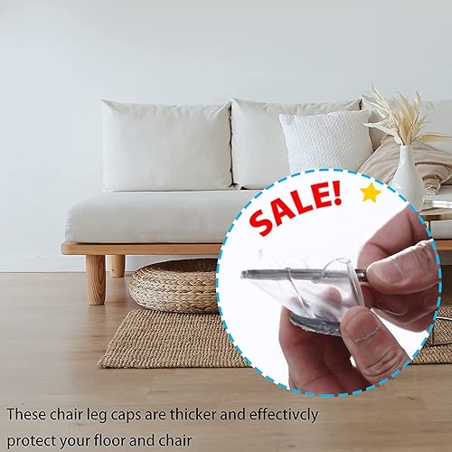 Miniatura 6 de Almohadillas mejoradas para muebles para suelos de madera dura, protectores de silicona para patas de silla, almohadillas de fieltro para muebles,