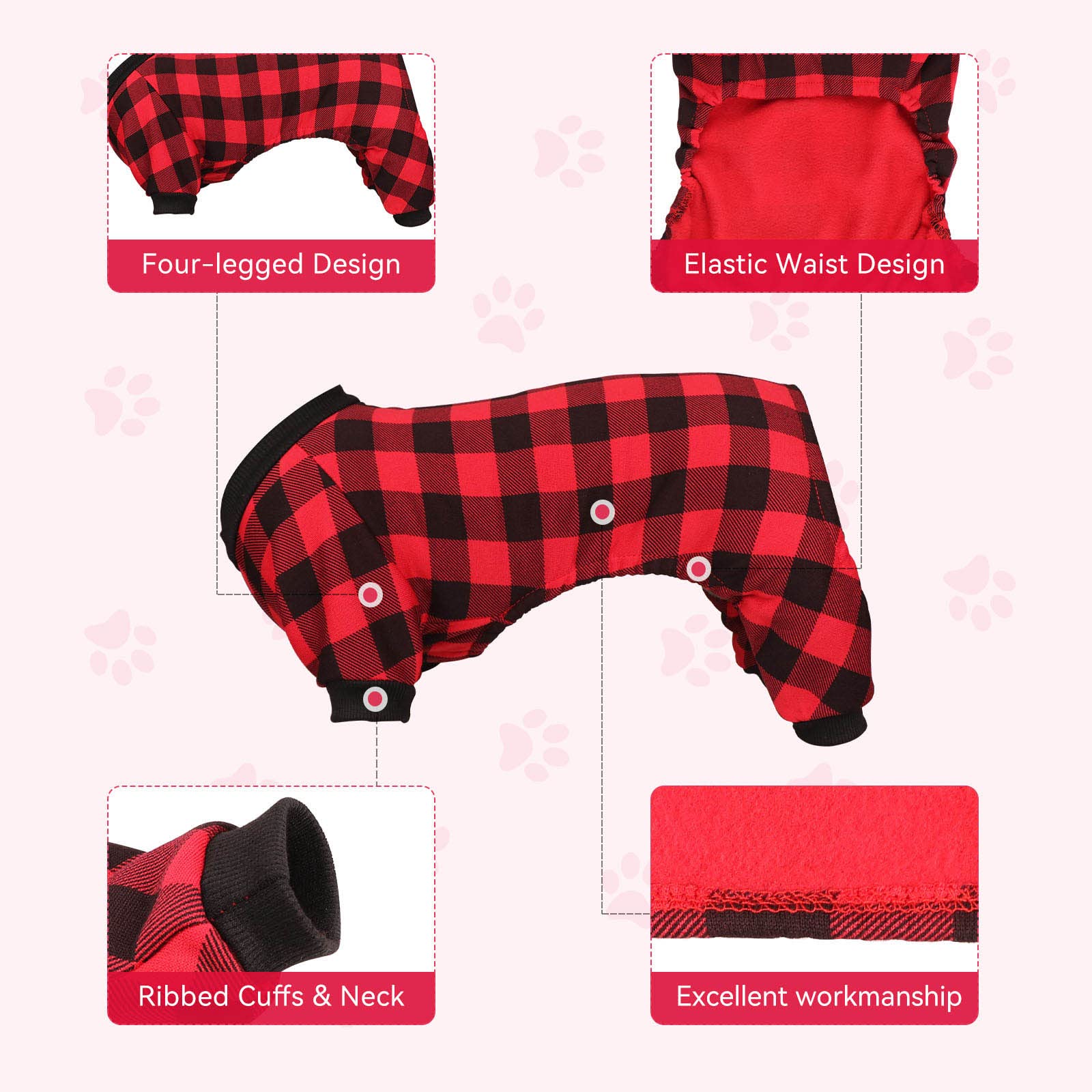 Suéter de forro polar para perro, suéter a cuadros para perro, ropa para perro, ropa para perro, suéter suave y cálido para mascotas, suéteres para perros niñas y niños (M)