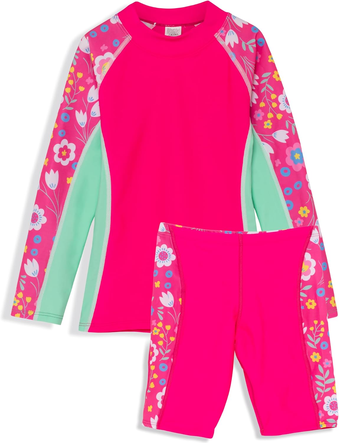 Tuga Girls Two-Piece Long Sleeve Bathing Suit Set 2-14 Years, UPF 50+ Protection
