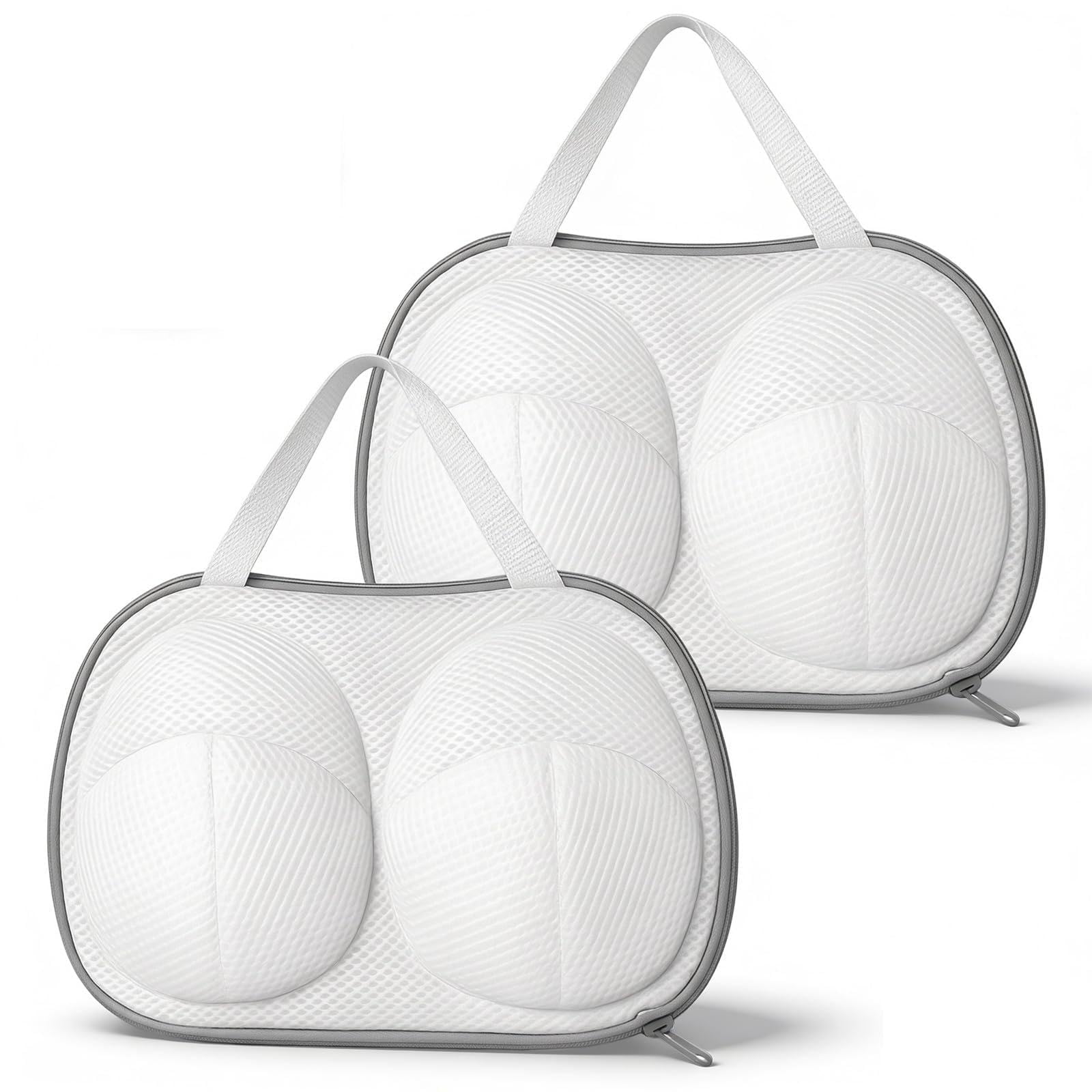 Shimmeroo 2Pack Bra Washing Machine Bag for Laundry,Mesh Bra Bags for Washing Machine with Zipper,Bras Wash Bag for Delicates Underwear Lingerie Brassiere