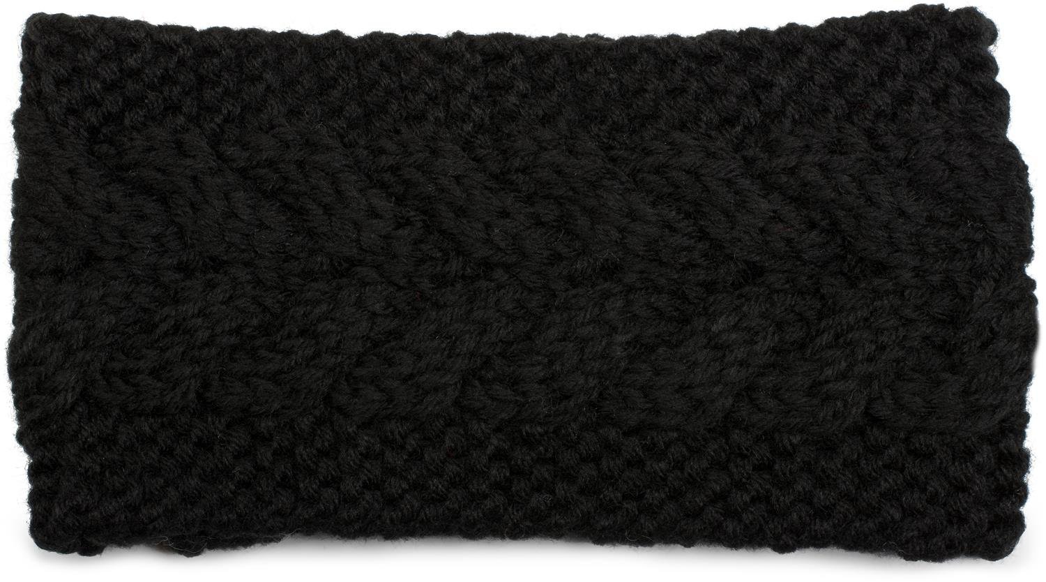 styleBREAKER headband chunky knit with plait pattern, hairband, headband, ladies 04026005, Colour:Black