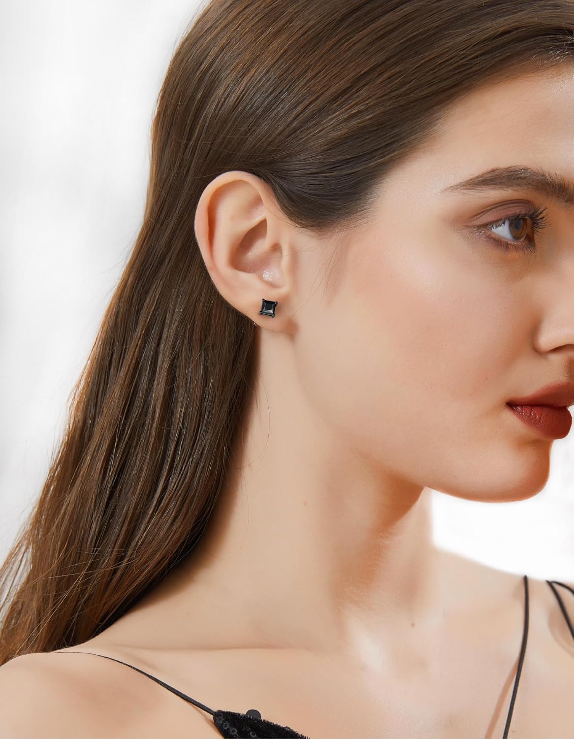 MomentWish Black Moissanite Stud Earrings, Moissanite Earrings for Women Men, D Color VVS1 Simulated Diamond 925 Sterling Silver Solitaire/Halo Studs - Image 7