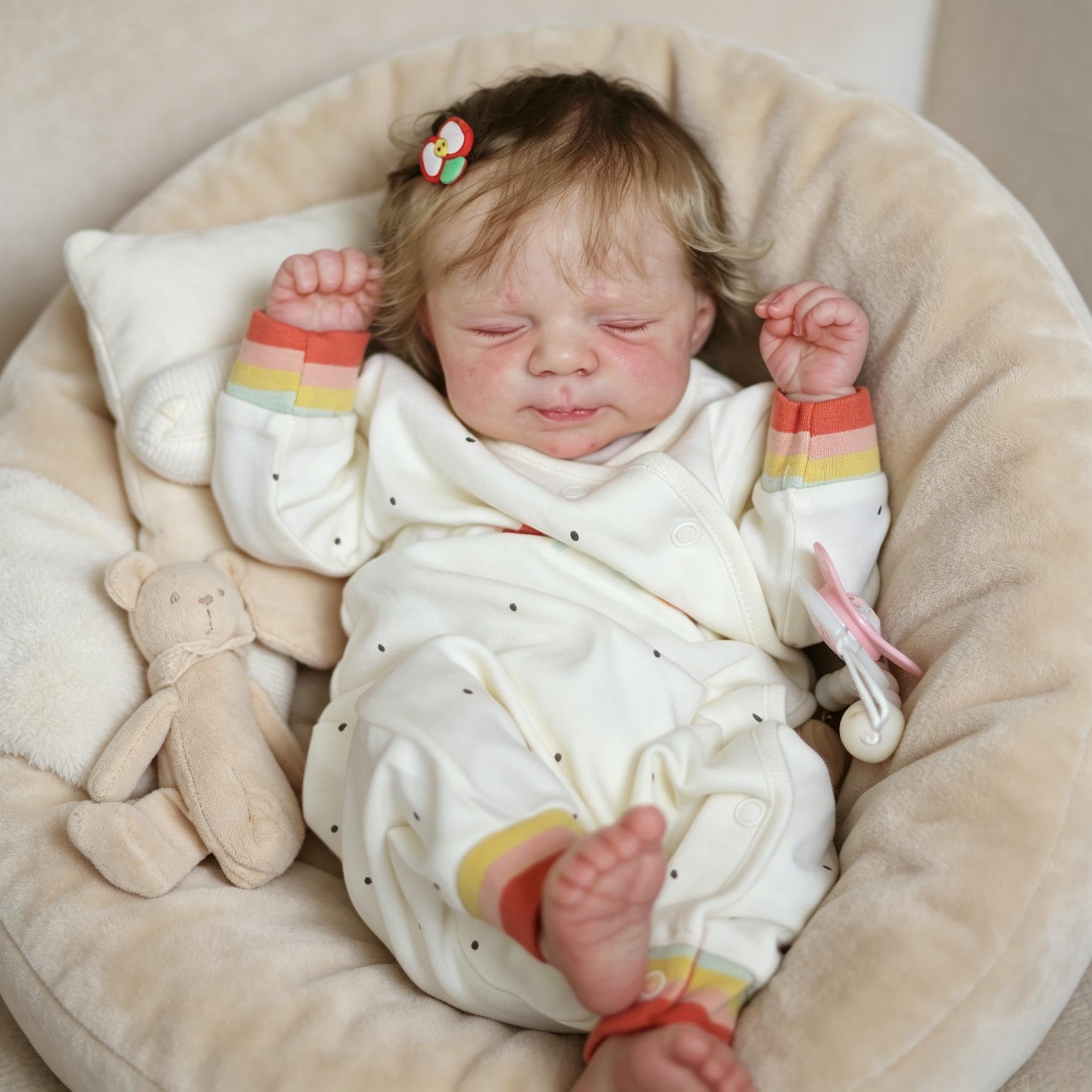 RXDOLL Realistyczne lalki Reborn Baby Dolls silikonowe na całe ciało, winylowe, 45 cm, ręcznie wykonane, realistyczne, noworodek, lalka, zmywalne, prawdziwe życie, Reborn, lalki z zestawem do