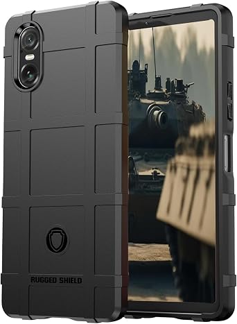 CCSmall Case for Sony Xperia 10 VI Rugged Shockproof Protective HD Black | Textured TPU and PC Hybrid with Anti-Slip Grip, Raised Screen and Camera Edges, Military Grade Protective Case