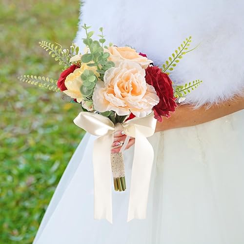Miniatura 2 de EXCEART Ramo de flores de boda Ramo de flores artificiales Ramo de flores de novia para boda ramo artificial delicado ramo de dama de honor flor de