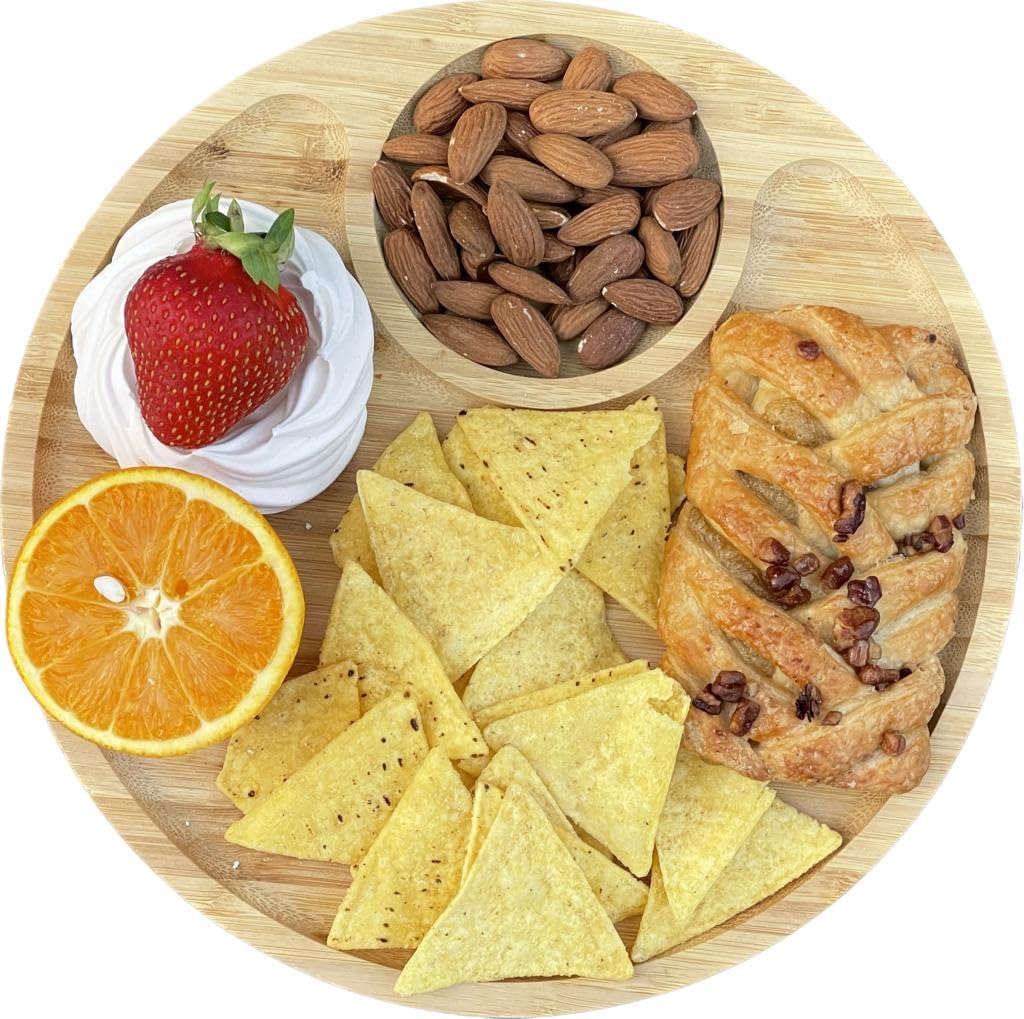 electromax Bamboo Wooden Serving Platter Snack Tray Serving Tray Plate savoury Snacks (Model-14)