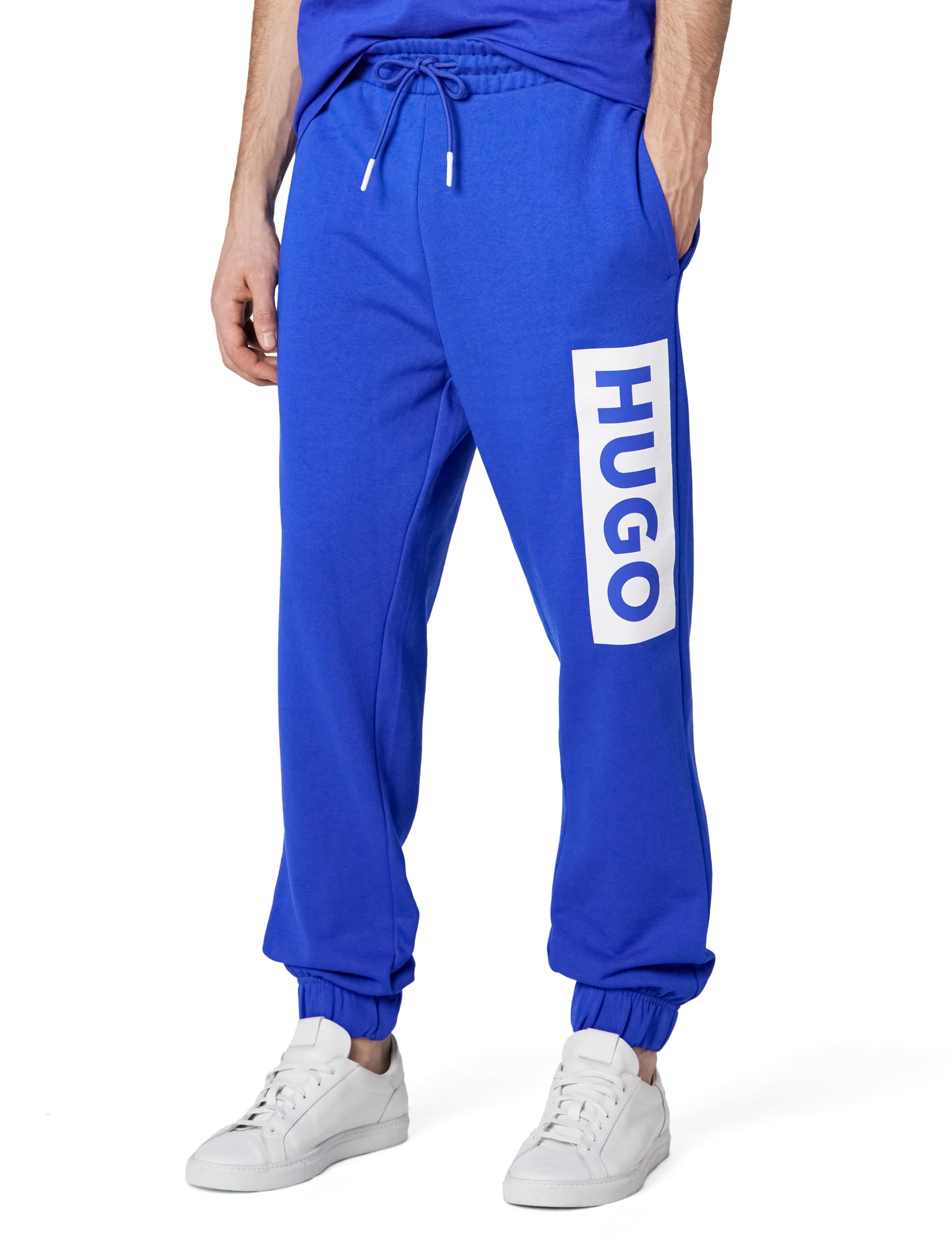 HUGO Vertical Logo Cotton Sweatpants - Spodnie dresowe Mężczyźni