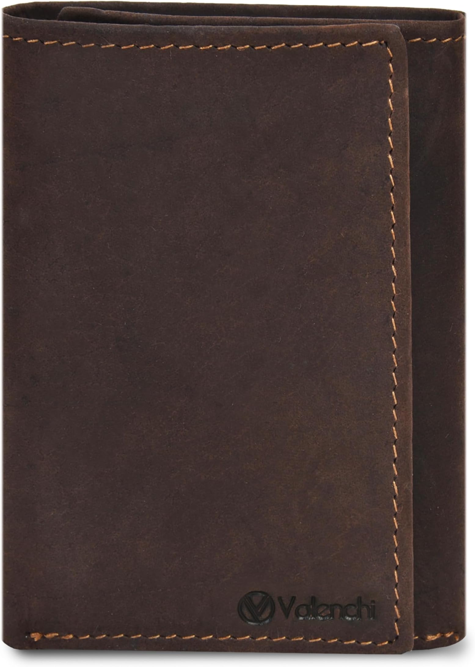 - Genuine Real Leather Trifold Men's Wallet - With Card Holder Slots, ID Window and Currency Compartment - Christmas Gifts For Men (Brown Oily Hunter TF02)