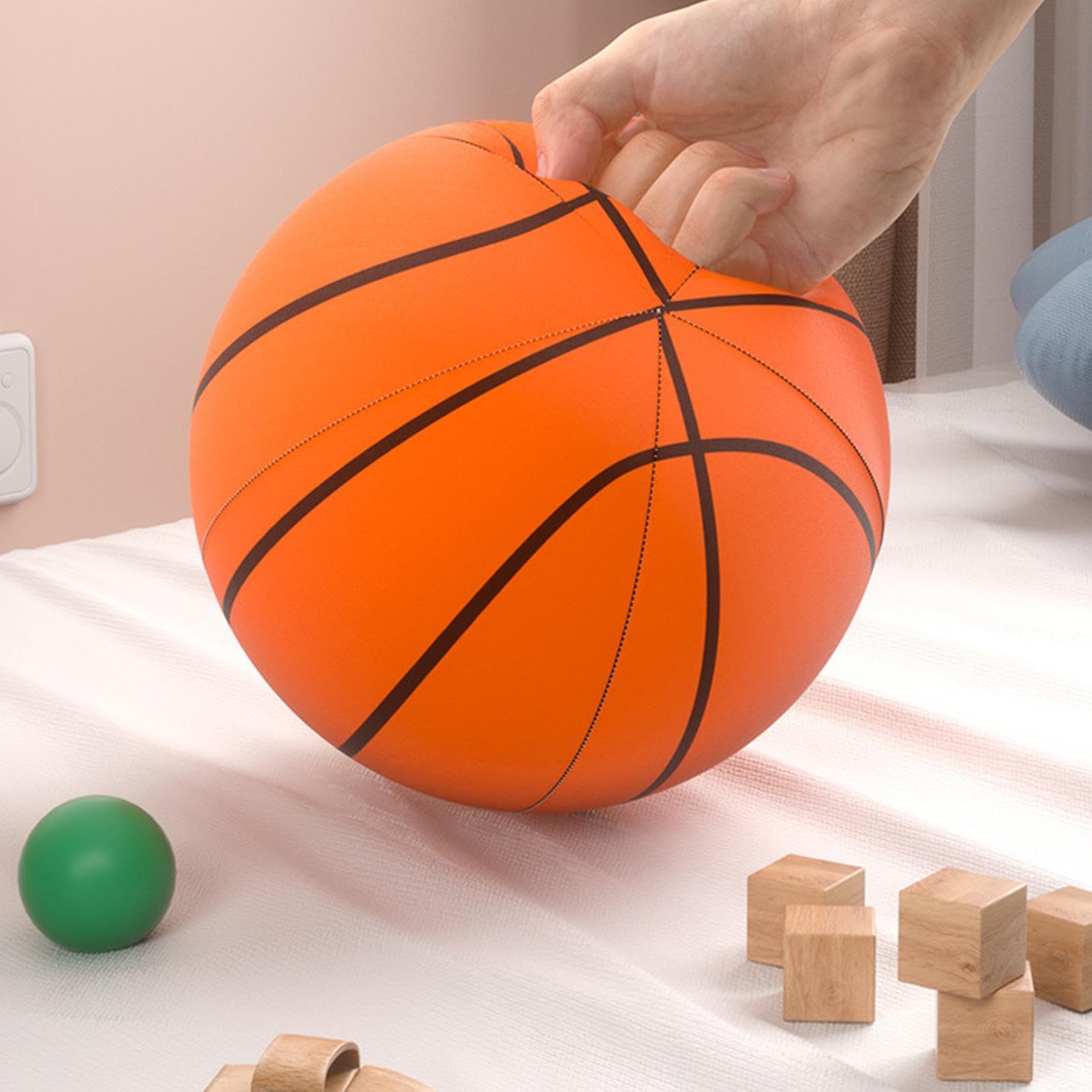 AXVRAV Silent Basketball Größe 7 - 24cm Leiser Indoor Ball Aus Schaumstoff Für Kinder & Erwachsene