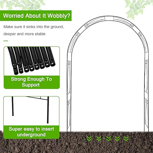Miniatura 4 de KINTNESS Arco de jardín de acero Arbour Enrejado para escalar vides y plantas Elegante pérgola para jardín césped patio patio al aire libre
