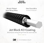 DR Strings BKE-10 BLACK BEAUTIES BLACK Colored Electric Guitar Strings: Medium 1046