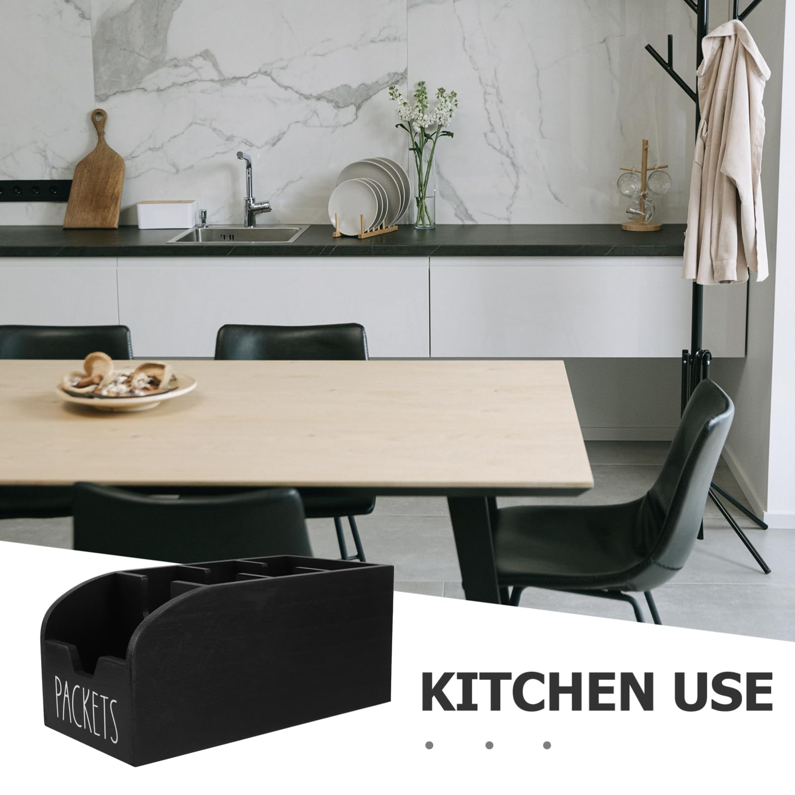 Organisateur de Sachets D'assaisonnement en Bois Foncé pour Placard | Rangement Compact pour Garde-manger, Support Multi-compartiments pour Sachets de Thé et Sucre