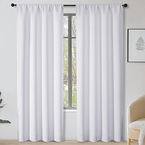 Miniatura 54 de OWENIE Sally Ever Green Cortinas Opacas para Dormitorio Sala de Estar 63 Pulgadas de Largo Juego de 2 Paneles, Aislamiento Térmico Ahorro de Energía