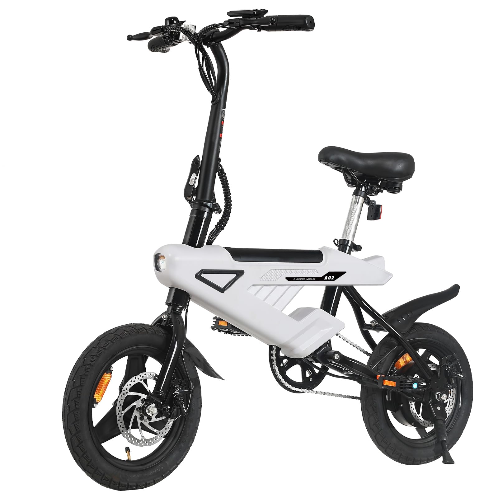 Bicicletta elettrica da 14 pollici, per adulti, 250W motore con portata di 35 – 45 KM, mini bici elettrica con 3 modalità di guida, bici elettrica da 25 km/h per uomo e donna