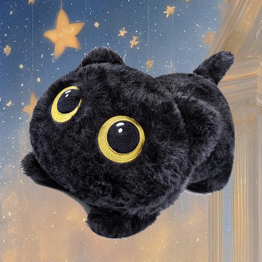 Amazon.co.jp: 黒猫 加重ぬいぐるみ 大きな目が可愛い 抱き枕 ソフトな