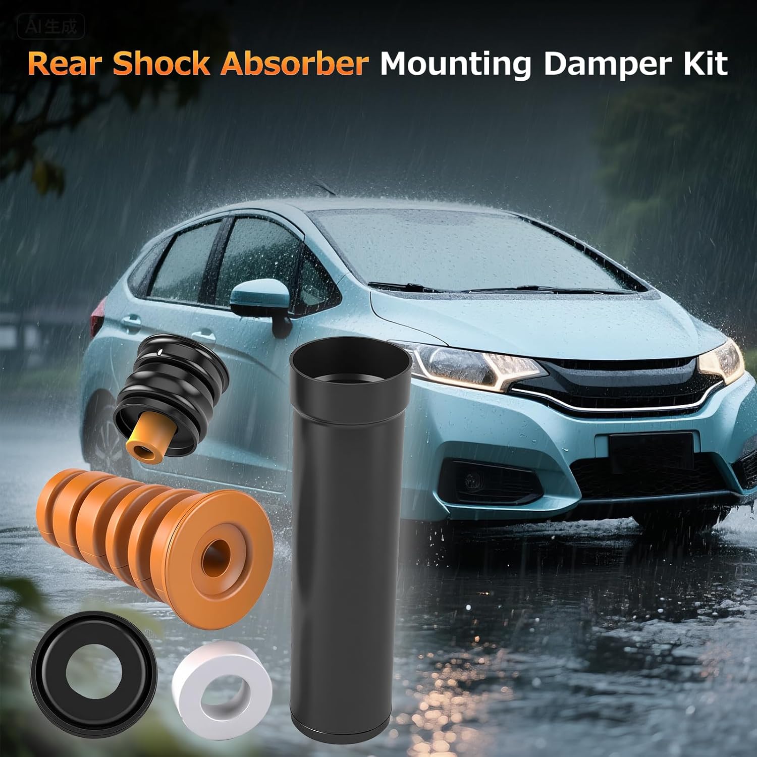 Rear Shock Absorber Mounting Damper Kit 52670-T5A-J02 Compatible for Honda Fit City 2015-20