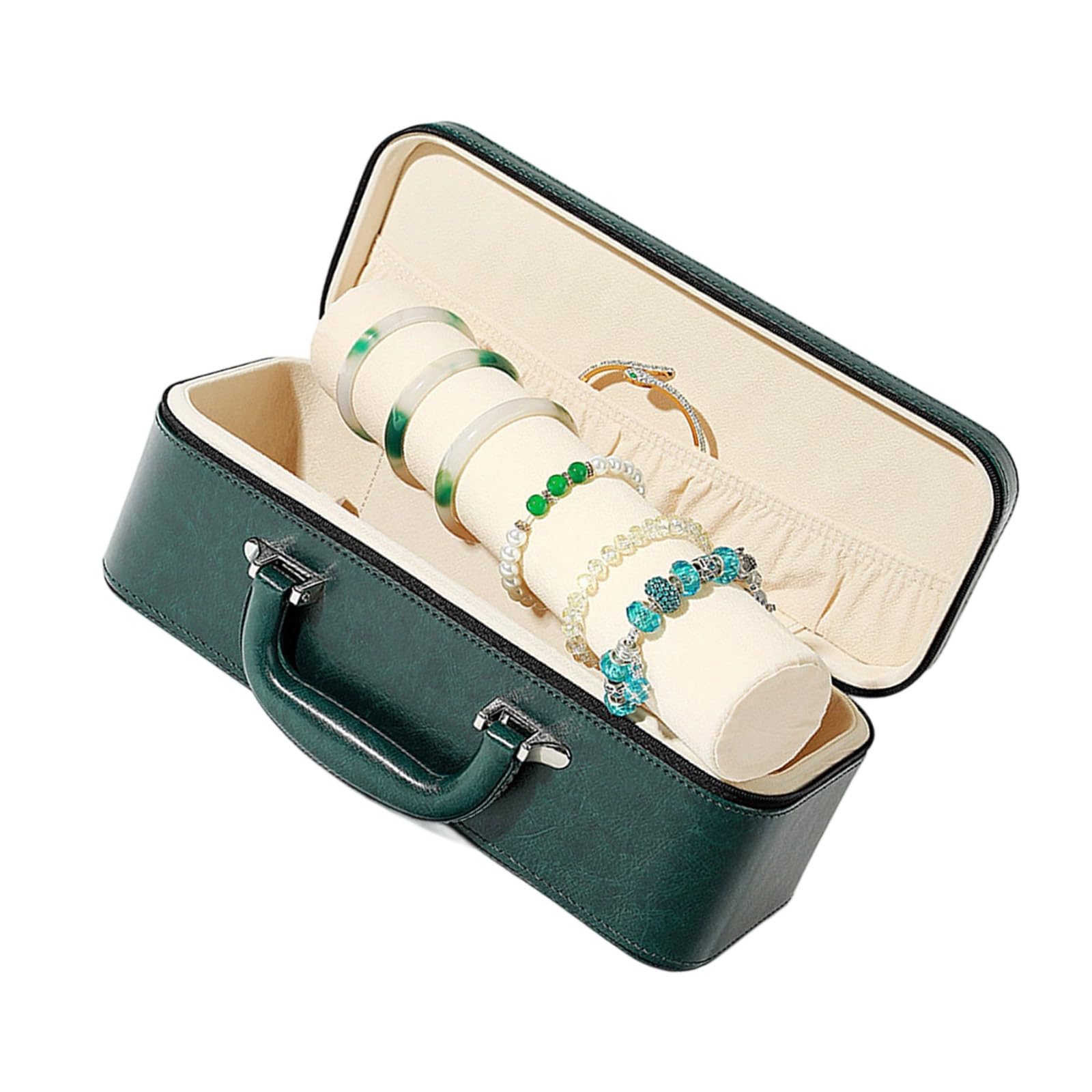 Boîte à bijoux vintage en cuir : finis les colliers emmêlés grâce au rangement multi-couches