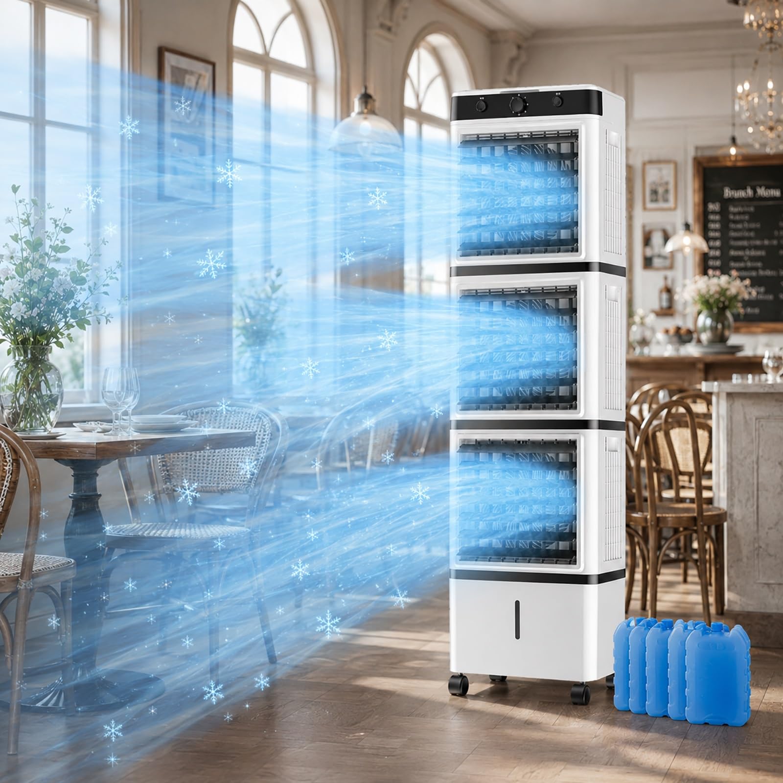 Trunxucl One Color Evaporative Air Cooler, 3 In 1 Swamp Cooler Portable Air Conditioner