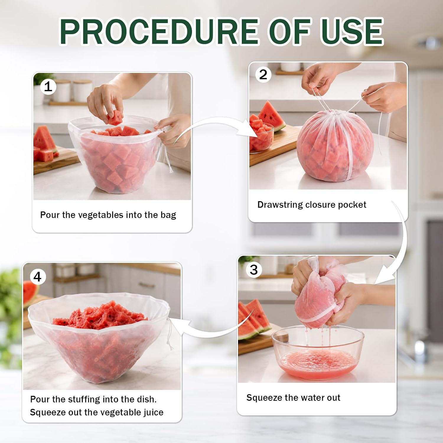 3PCS Cheese cloth for Straining, Nut Milk Bag