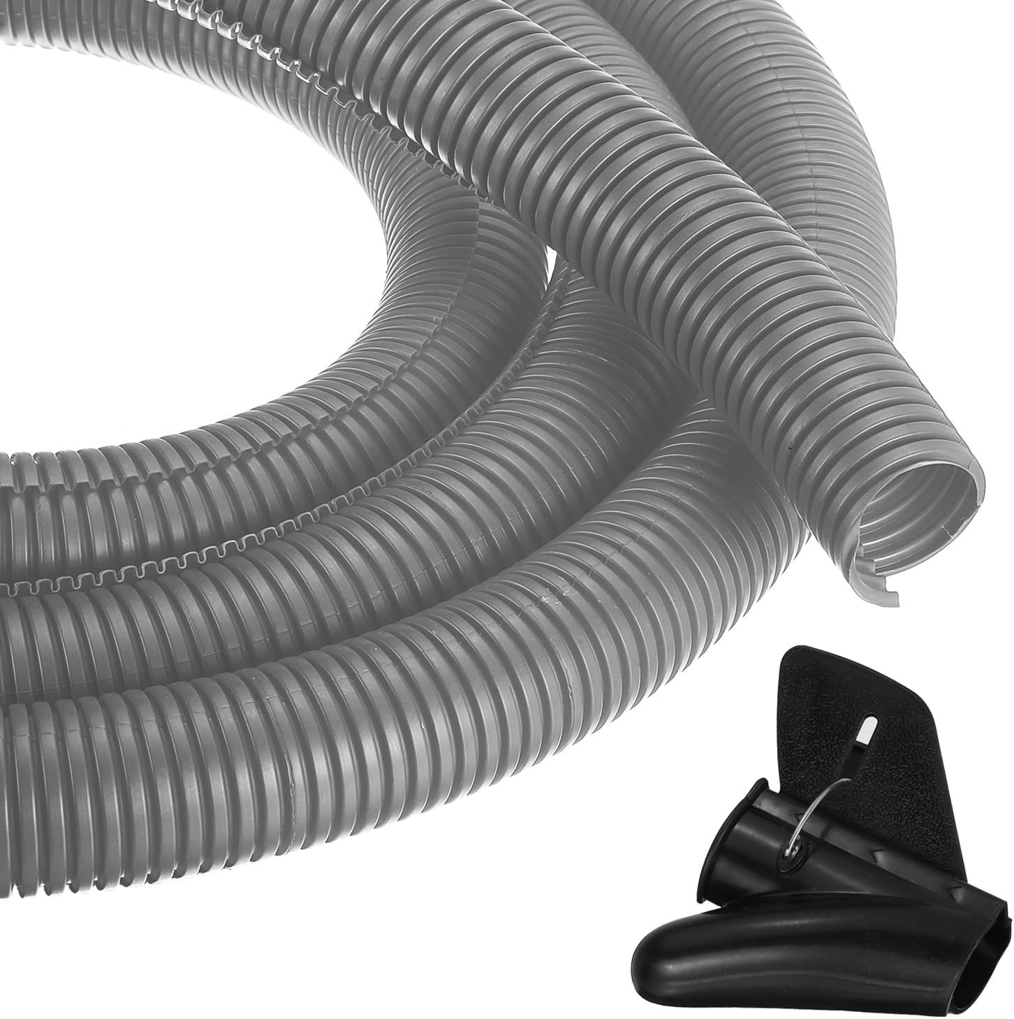 MECCANIXITY 1 1/4 Inch 20ft Split Wire Loom Tubing, Flexible Cord Protectors with Installation Tool Cable Management Sleeve Conduits Cover for Office Home Electrical Automotive Wires, Red