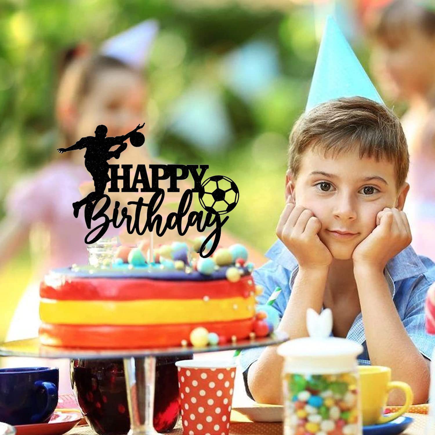 2 Fußball-Tortenaufleger Aus Glitzerkarton – Für Geburtstagskuchen, Kinderparty, WM-Deko