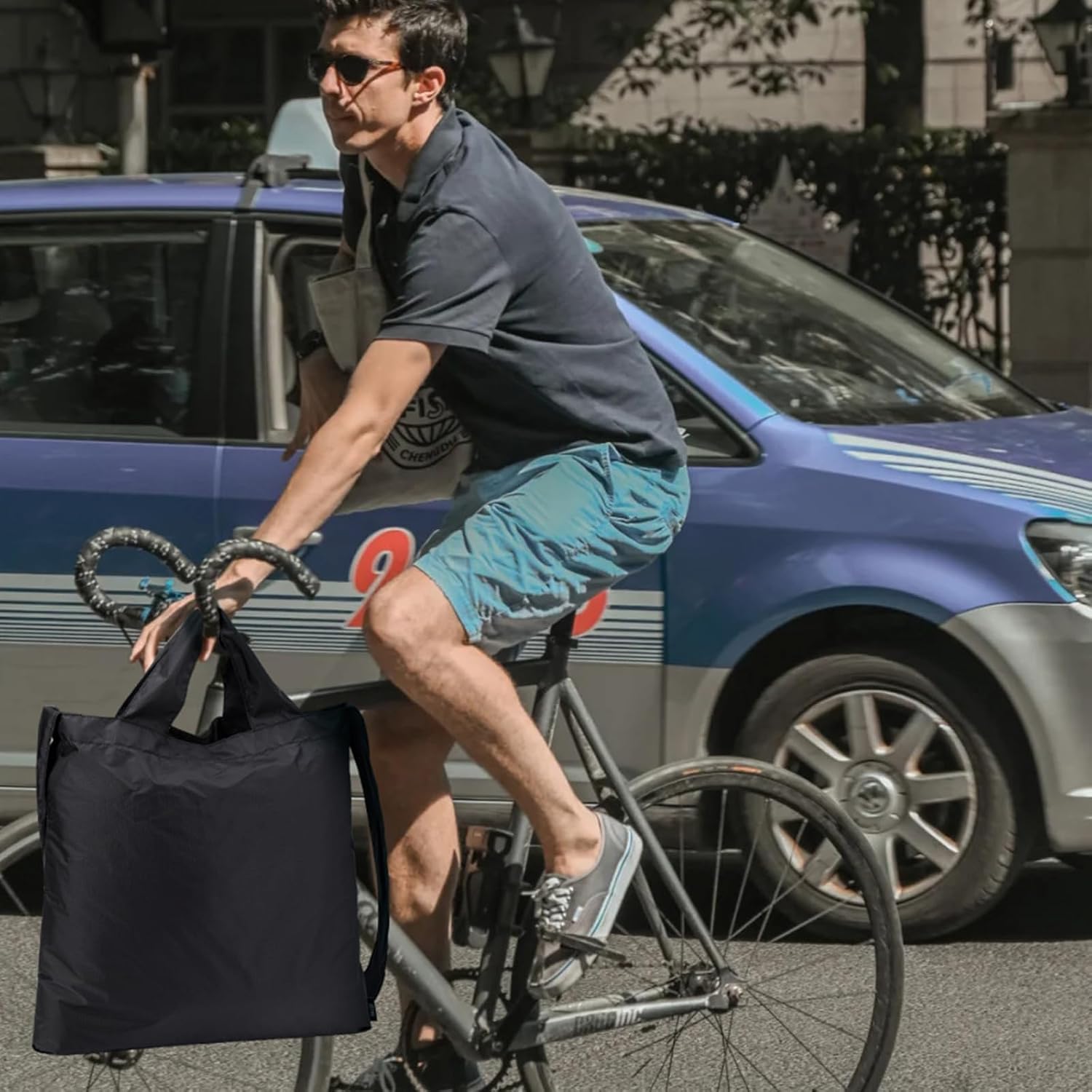 KALIDI Compact Tote Shopping bag Lightweight Foldable Tiny Reusable Grocery Shoulder Bag Crossbody - Image 3