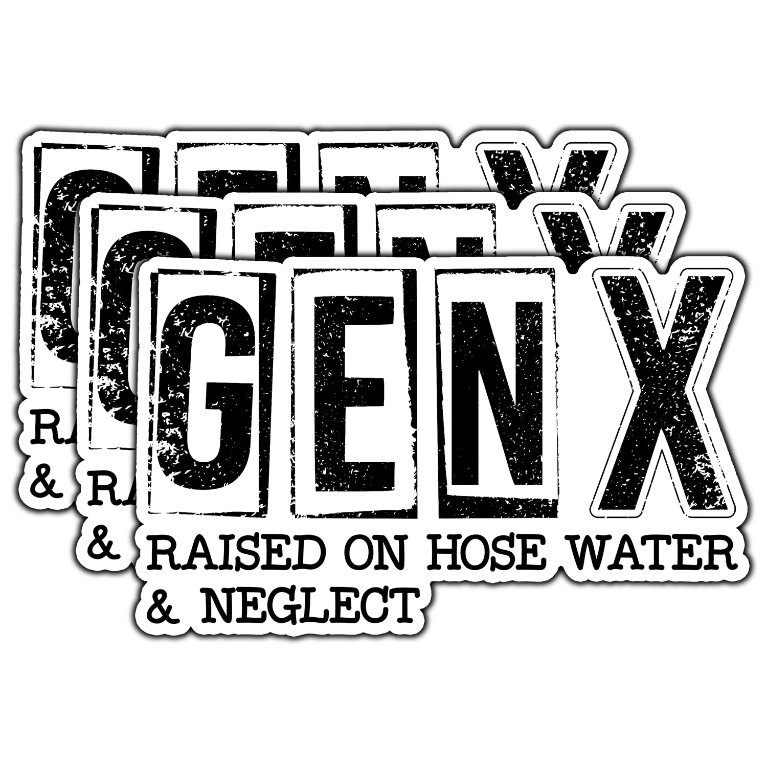 (3Pcs) Gen X Raised On Hose Water and Neglect Sticker Funny Sarcastic Sticker Decorate Waterproof Vinyl Decal for Laptop Water Bottle Phone Case