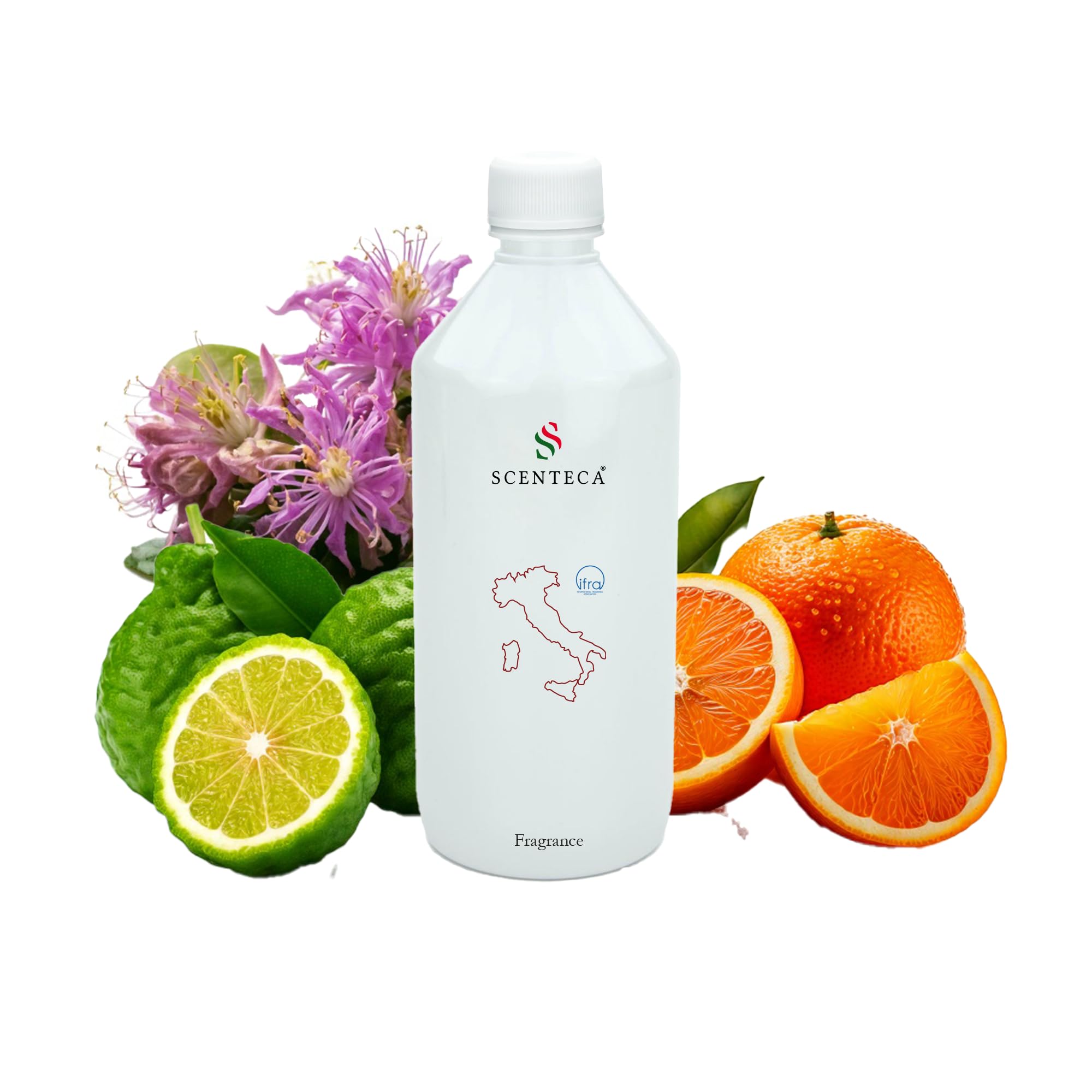 Nachfüllung für Kaltnebel-Diffusoren 250 ml Duft Bergamotte, Raumduft mit ätherischen Ölen aus Bergamotte, Orange und Lavendel, blumig-zitrischer Duft für Zuhause und Büro